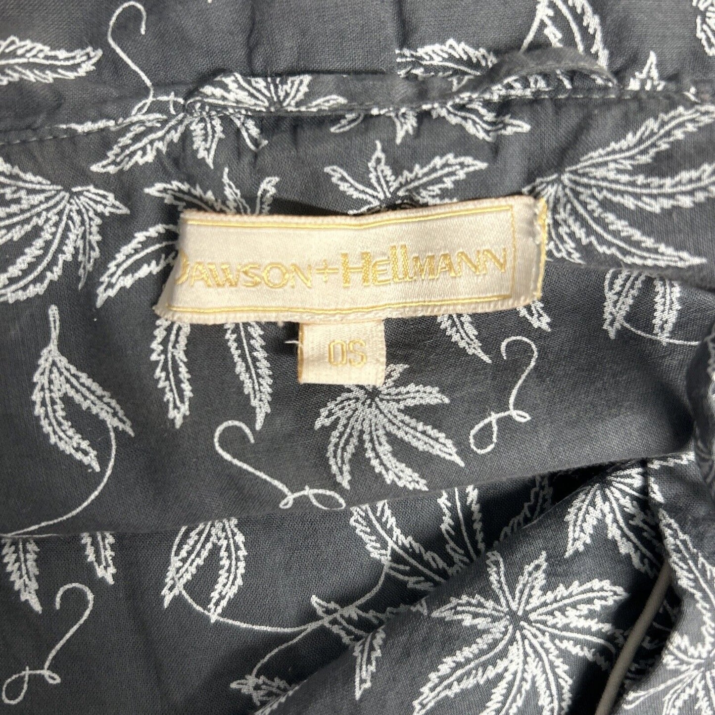 Dawson + Hellmann Gray Cannabis Leaf Print Lightweight Inner Tie House Robe O/S