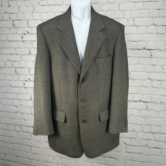 VTG Claiborne Brown Worsted Wool Nailhead 3 Button Sport Coat Blazer Size 40R