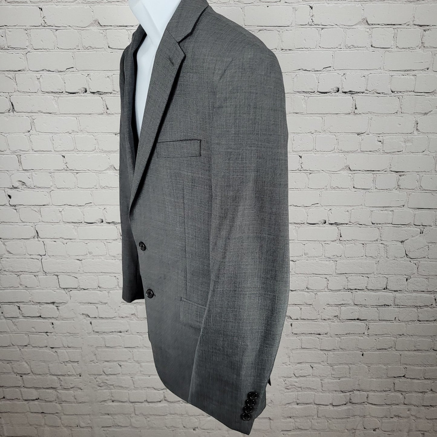 Lauren Ralph Lauren Grey 100% Wool Stretch 2 Button Blazer Sport Coat Size 40L