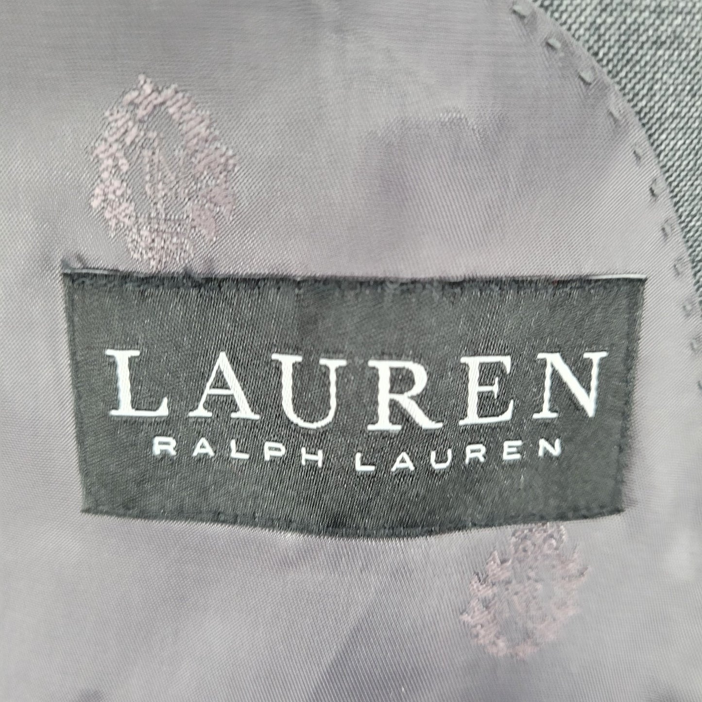 Lauren Ralph Lauren Grey 100% Wool Stretch 2 Button Blazer Sport Coat Size 40L