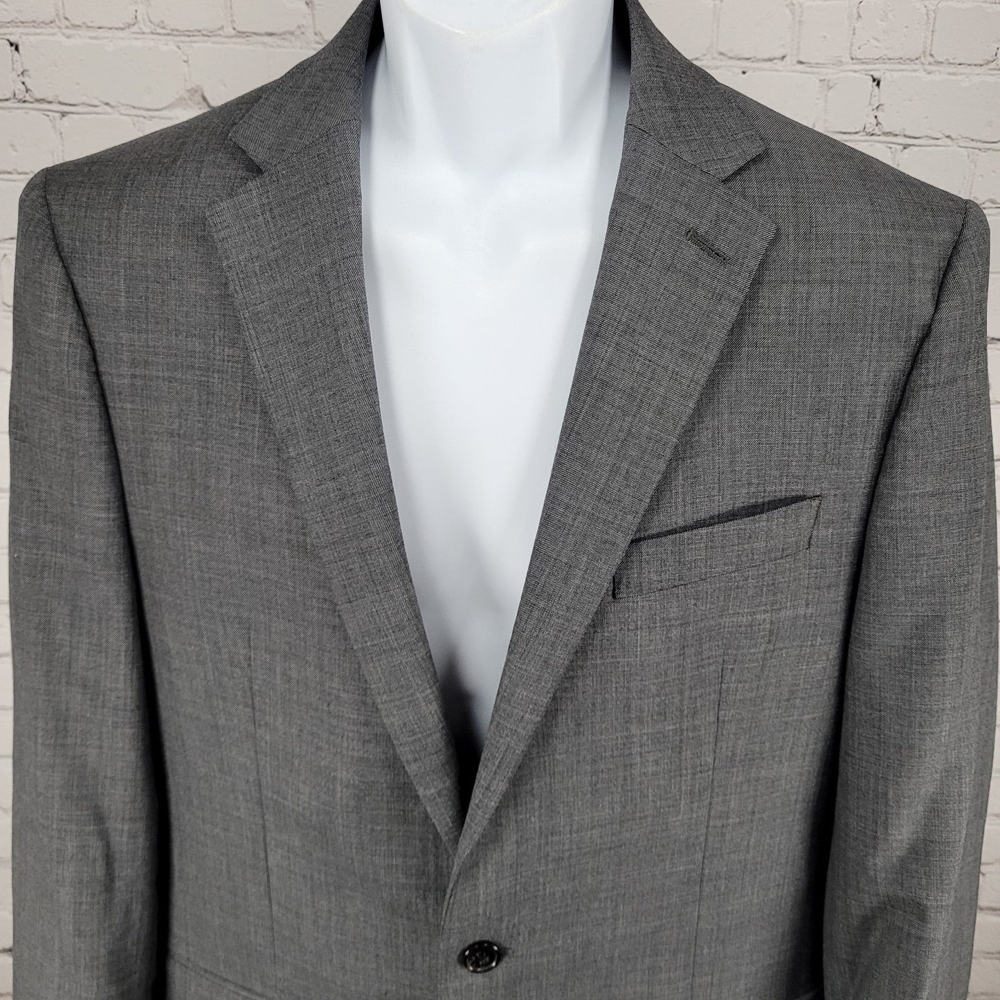 Lauren Ralph Lauren Grey 100% Wool Stretch 2 Button Blazer Sport Coat Size 40L