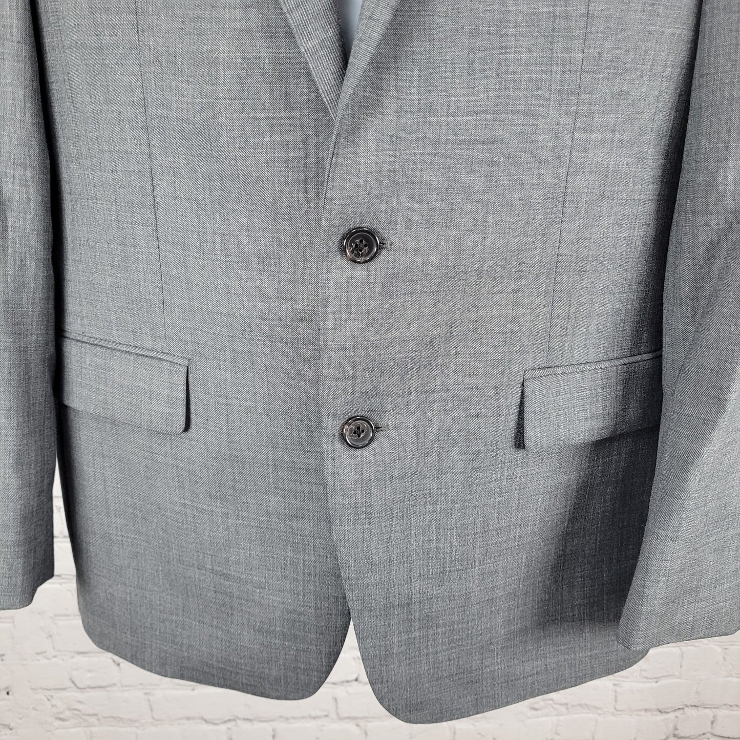 Lauren Ralph Lauren Grey 100% Wool Stretch 2 Button Blazer Sport Coat Size 40L