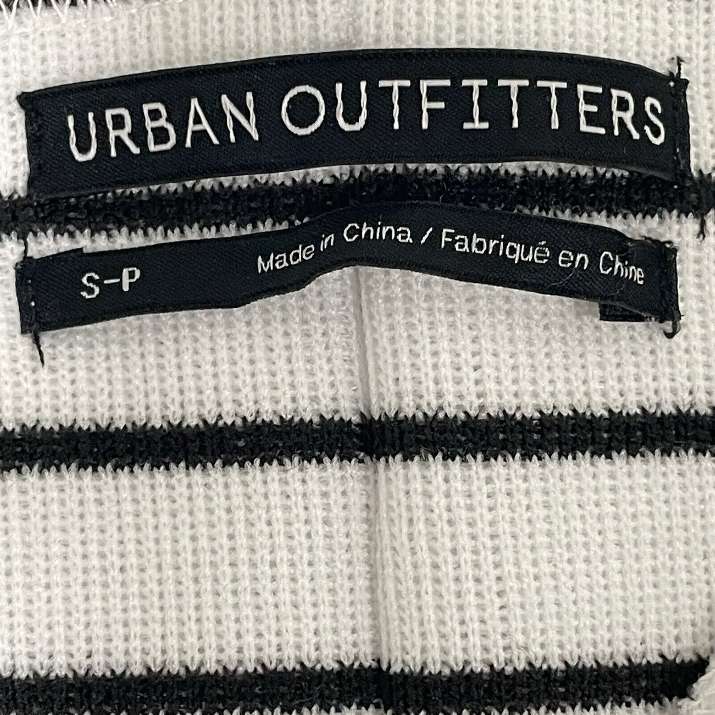 Urban Outfitters White Striped Oversized Boxy Long Sleeve Sweater Size Small S