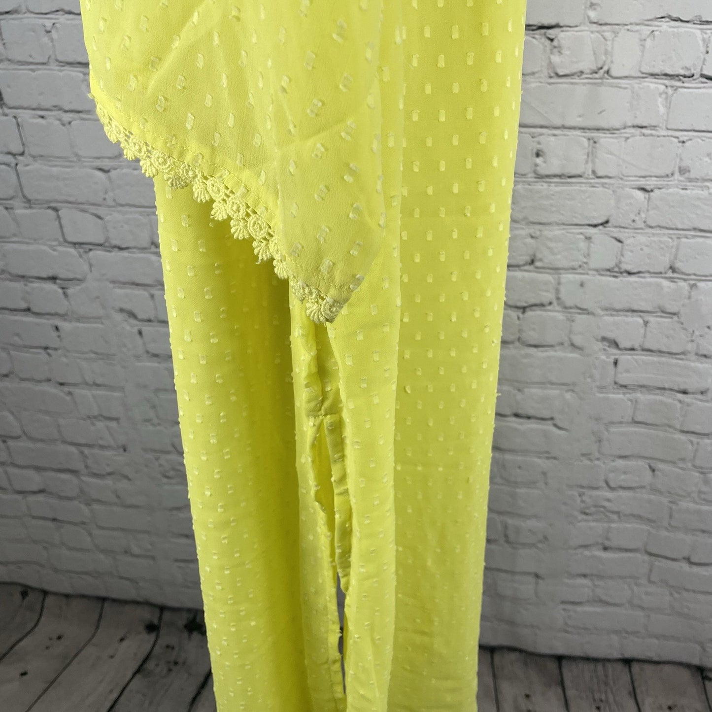 NWT Mustard Yellow Crochet Lightweight Kurti 3/4 Sleeve Lined Dress Size 7 US 24