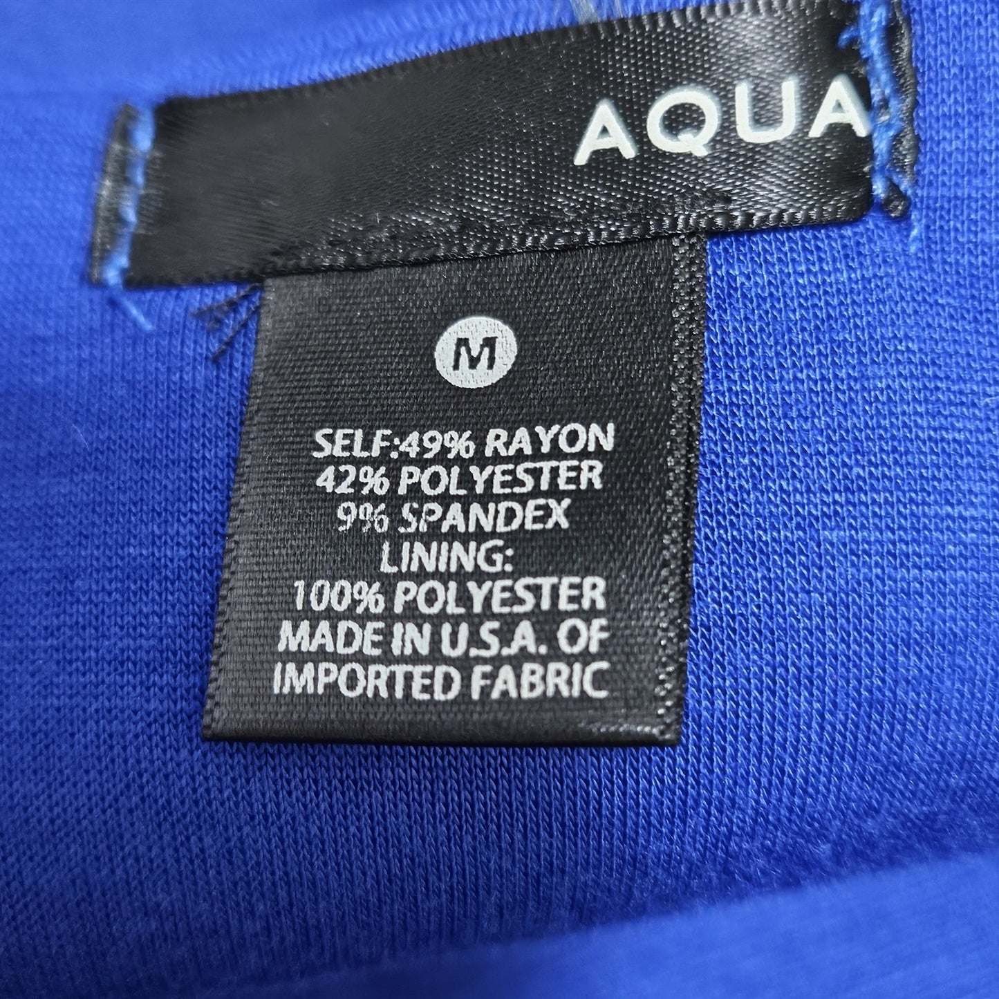 AQUA Blue Sleeveless Square Neck Stretch A-Line Short Dress USA Medium M
