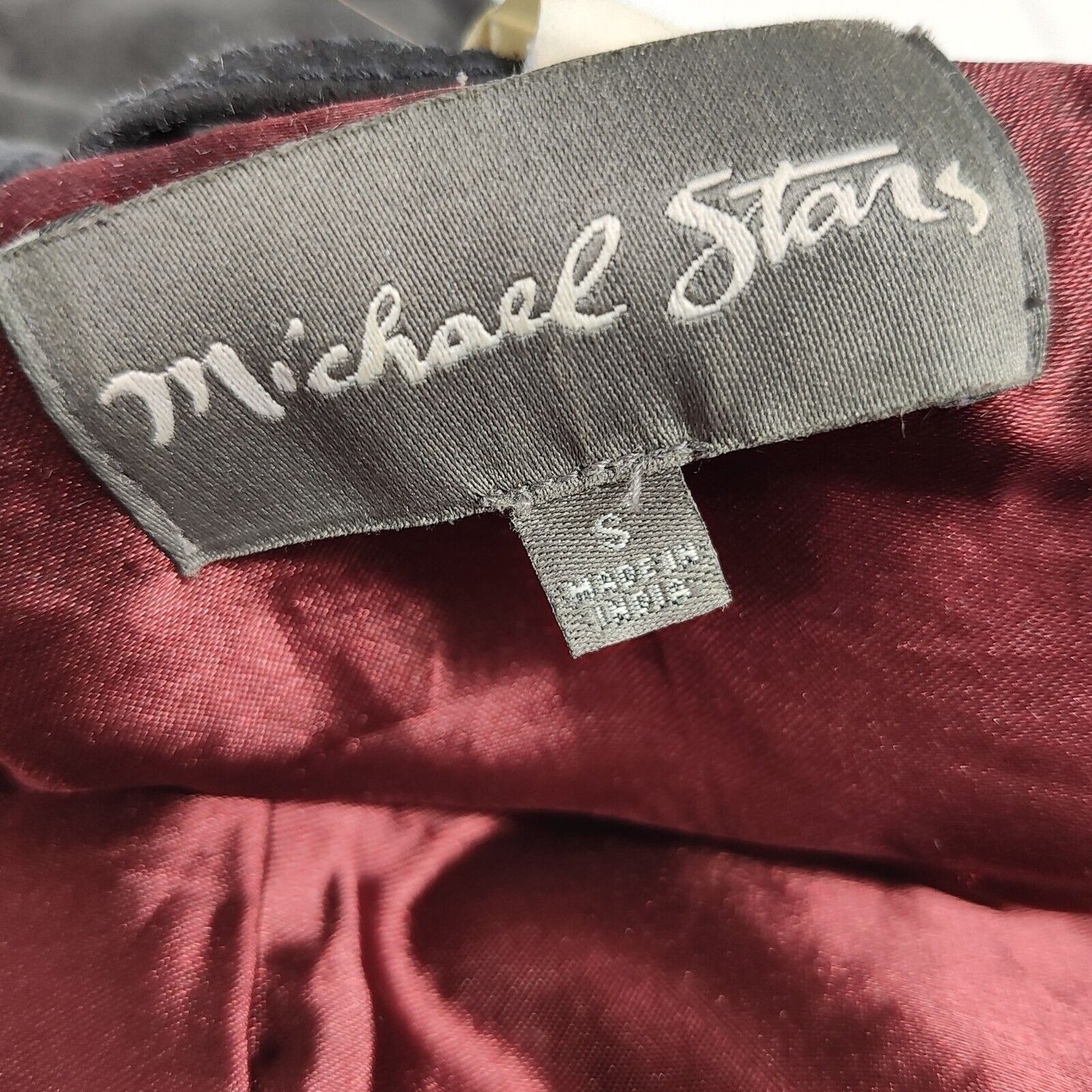 Michael Stars Black 100% Goat Suede Navy Quilt Sleeve Women's Bomber Jacket S