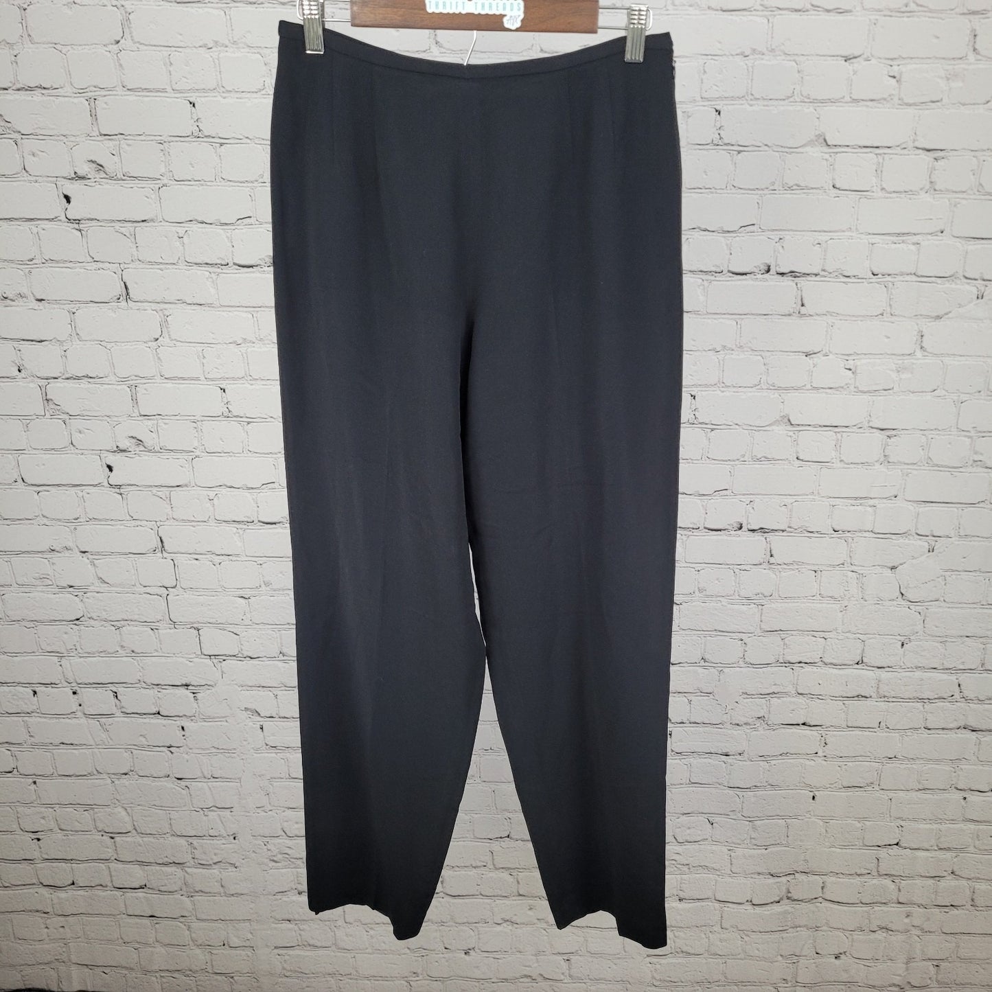 VTG Talbots Black High Rise Tapered Lined Dress Pants USA Made Size 10 (28x30)