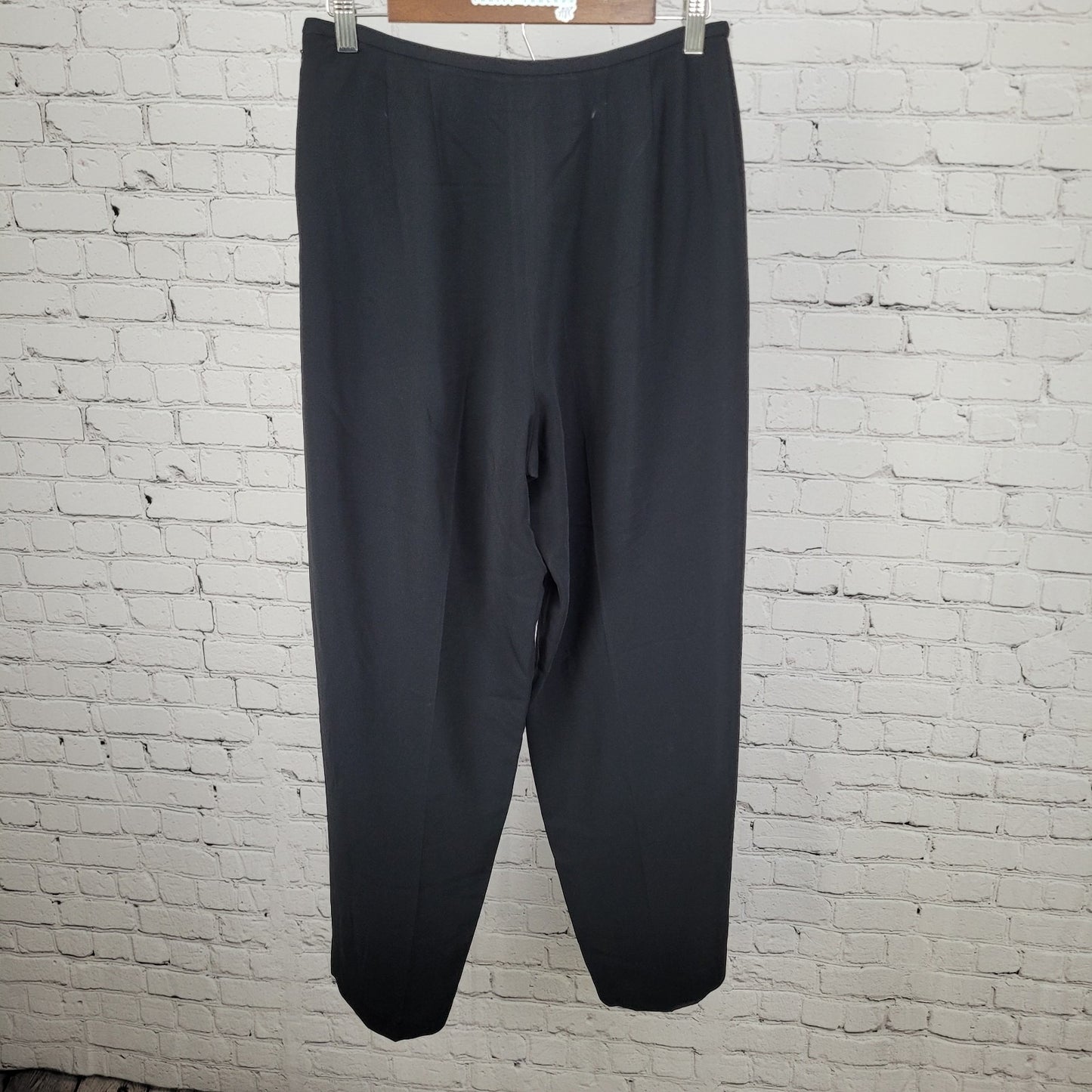 VTG Talbots Black High Rise Tapered Lined Dress Pants USA Made Size 10 (28x30)