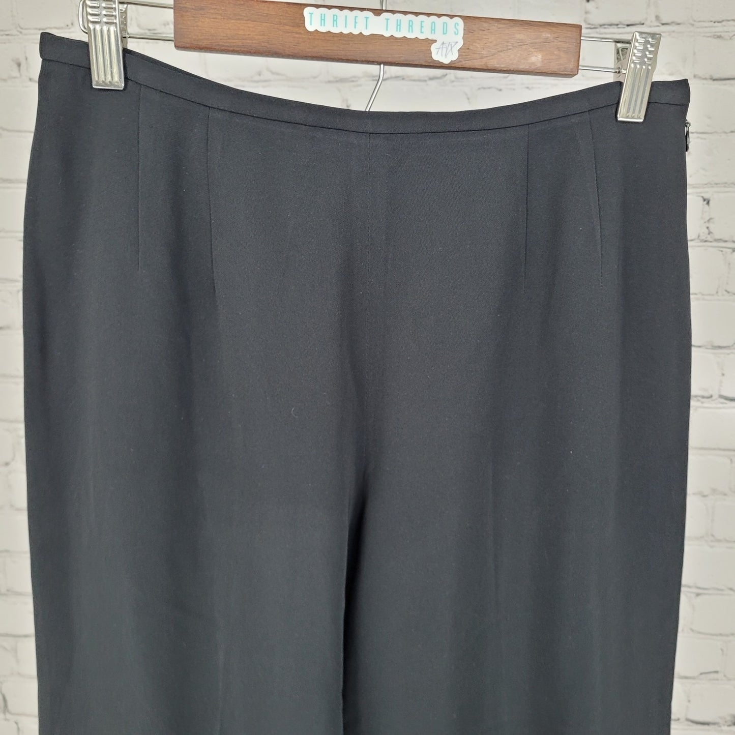 VTG Talbots Black High Rise Tapered Lined Dress Pants USA Made Size 10 (28x30)