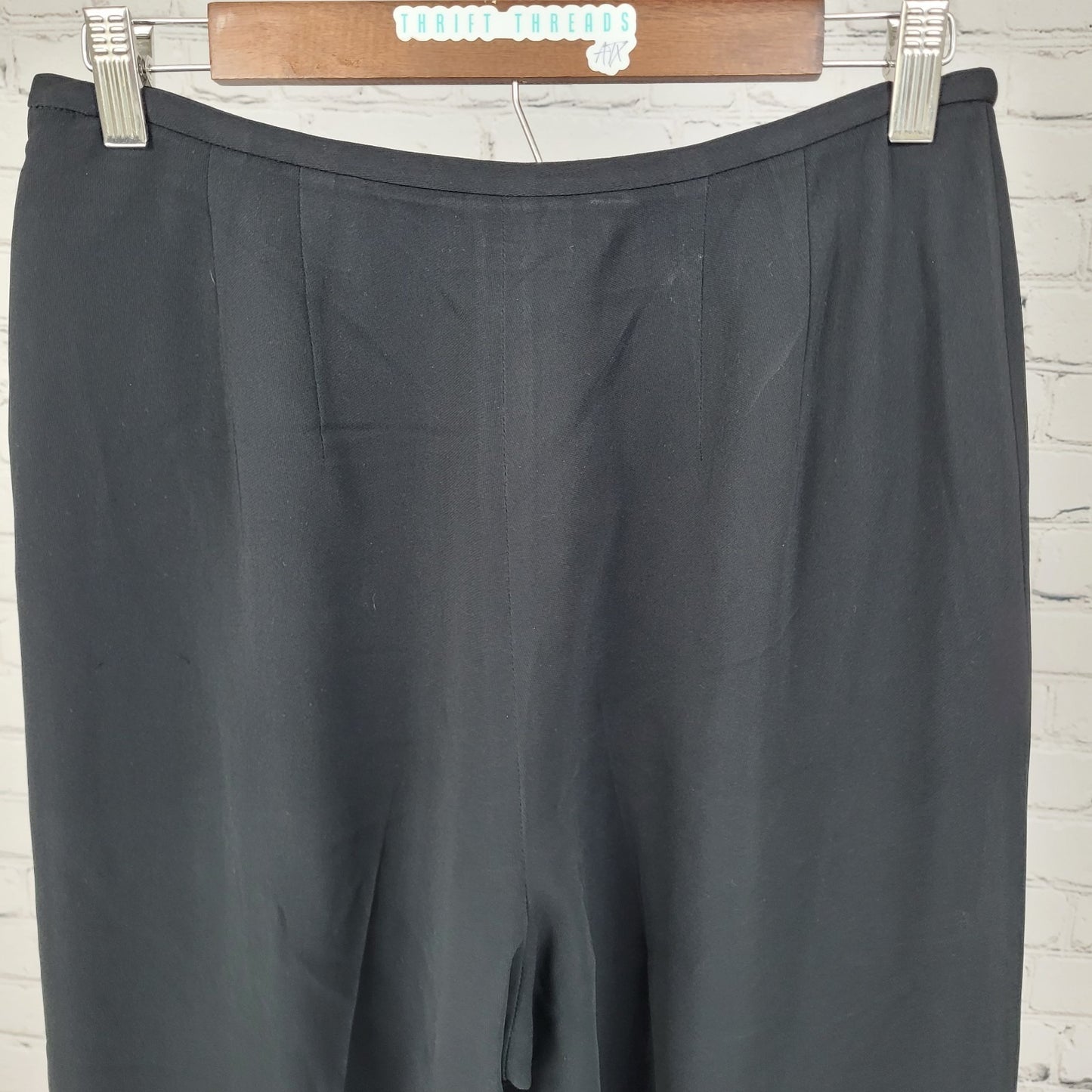 VTG Talbots Black High Rise Tapered Lined Dress Pants USA Made Size 10 (28x30)