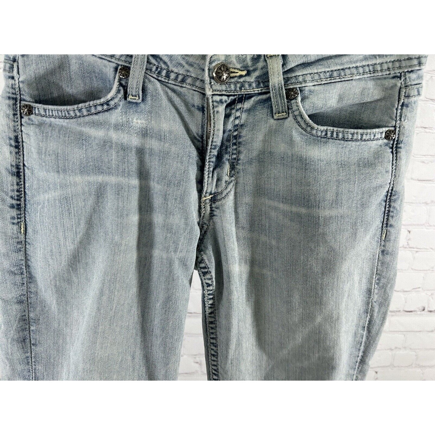 Zara Lightwash Denim Blue Elastic Waist High Waisted Shorts Womens Size 2 (24x5)