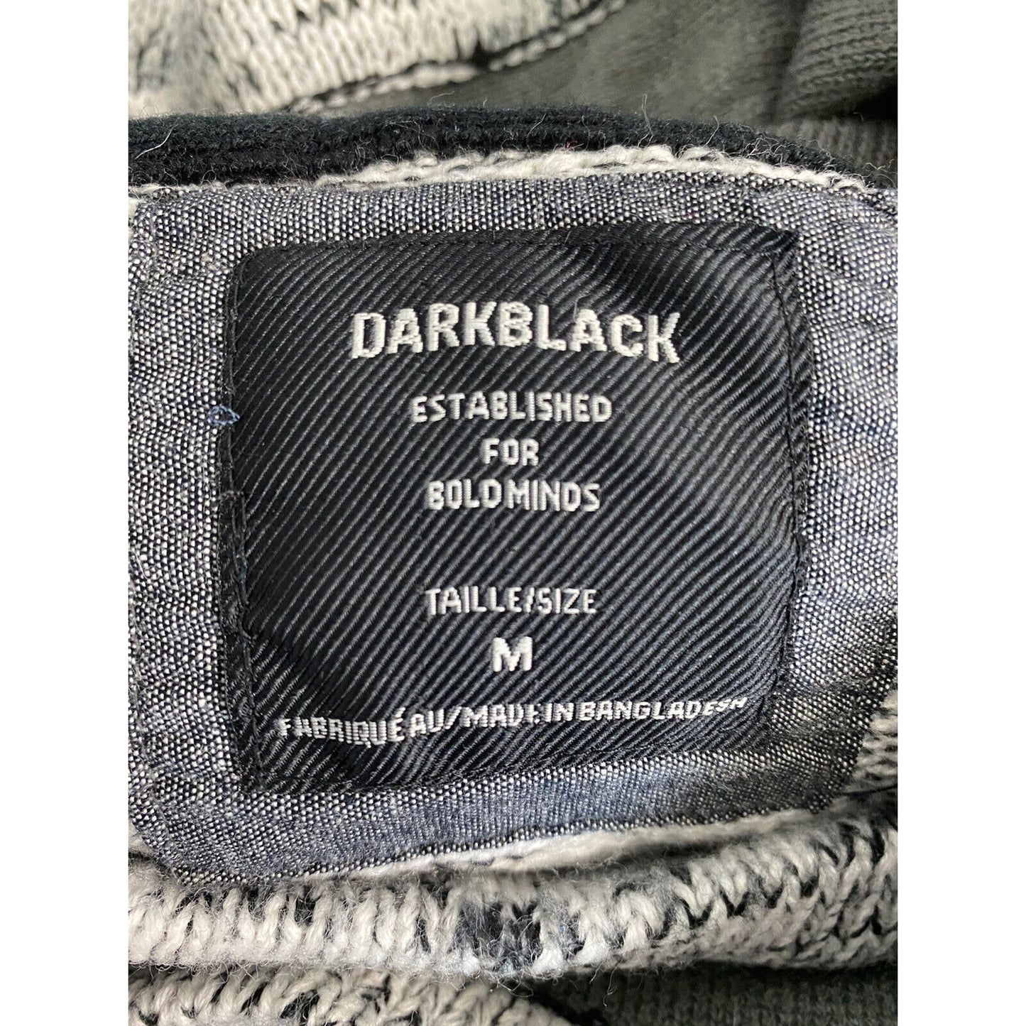 DARKBLACK White Black Chunky Knit Hooded Sweater Size M Medium
