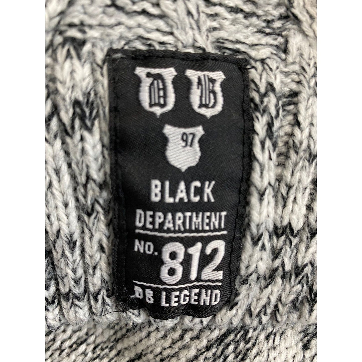 DARKBLACK White Black Chunky Knit Hooded Sweater Size M Medium