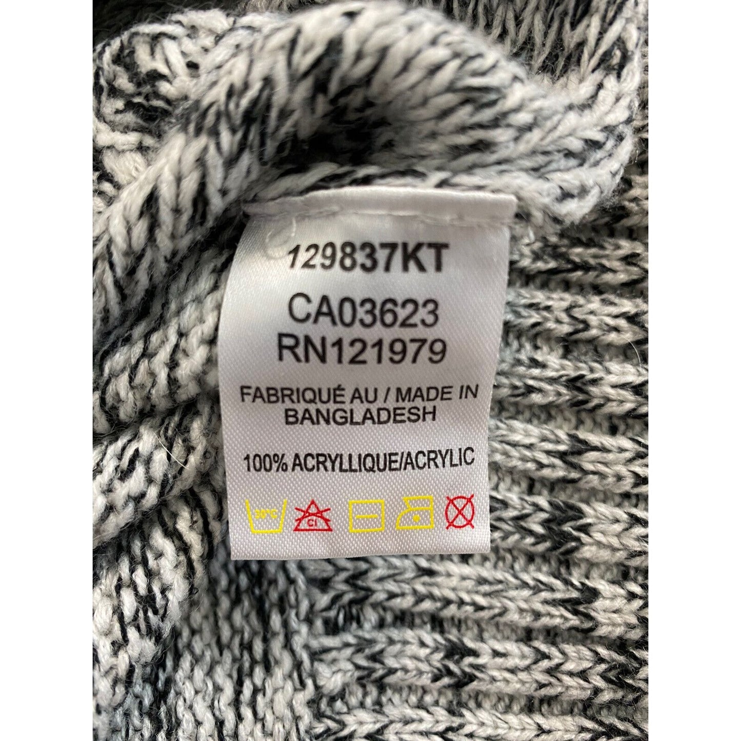 DARKBLACK White Black Chunky Knit Hooded Sweater Size M Medium