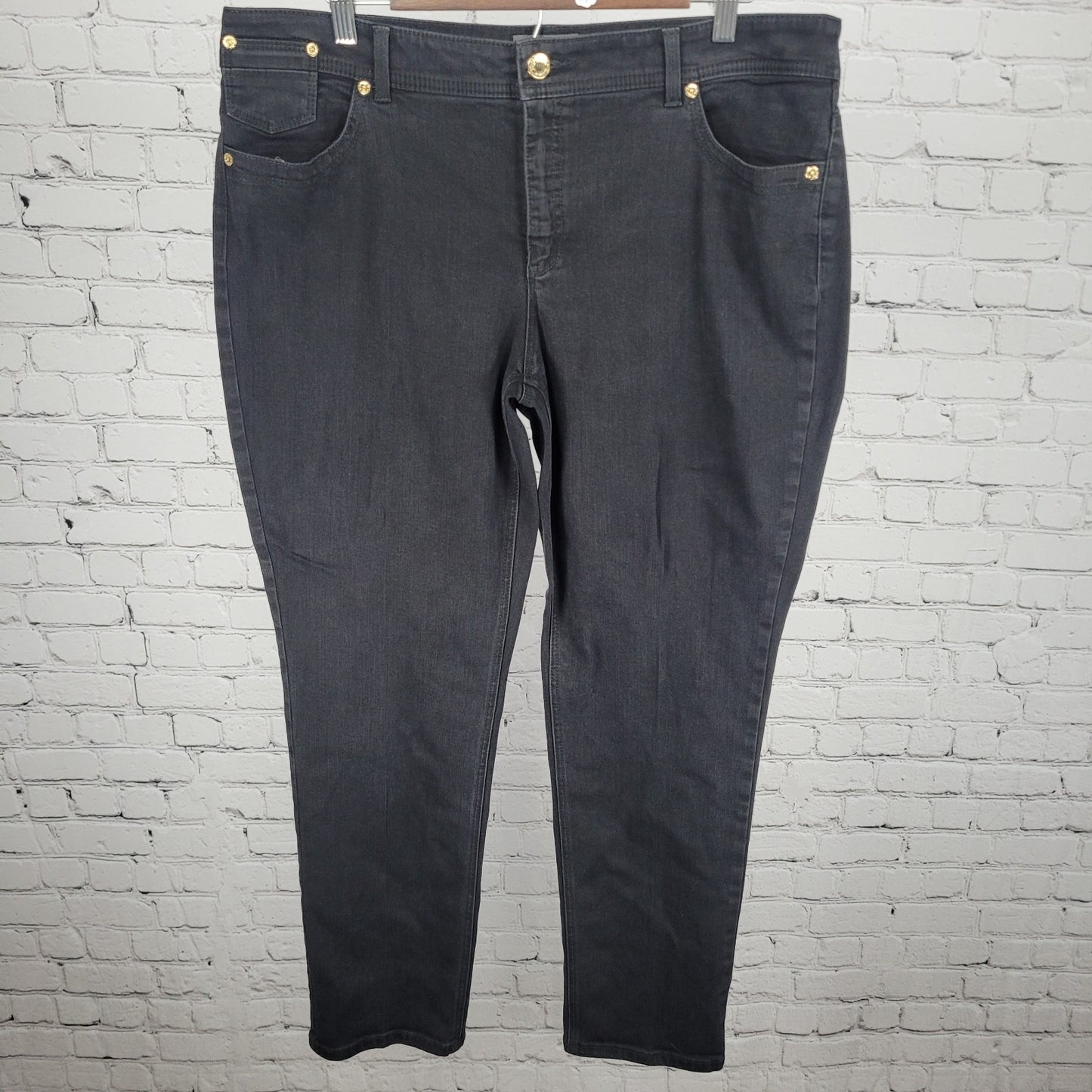 Chico's Black Denim So Slimming Ankle Stretch Jeans Size 2.5 US 14 (37x30)