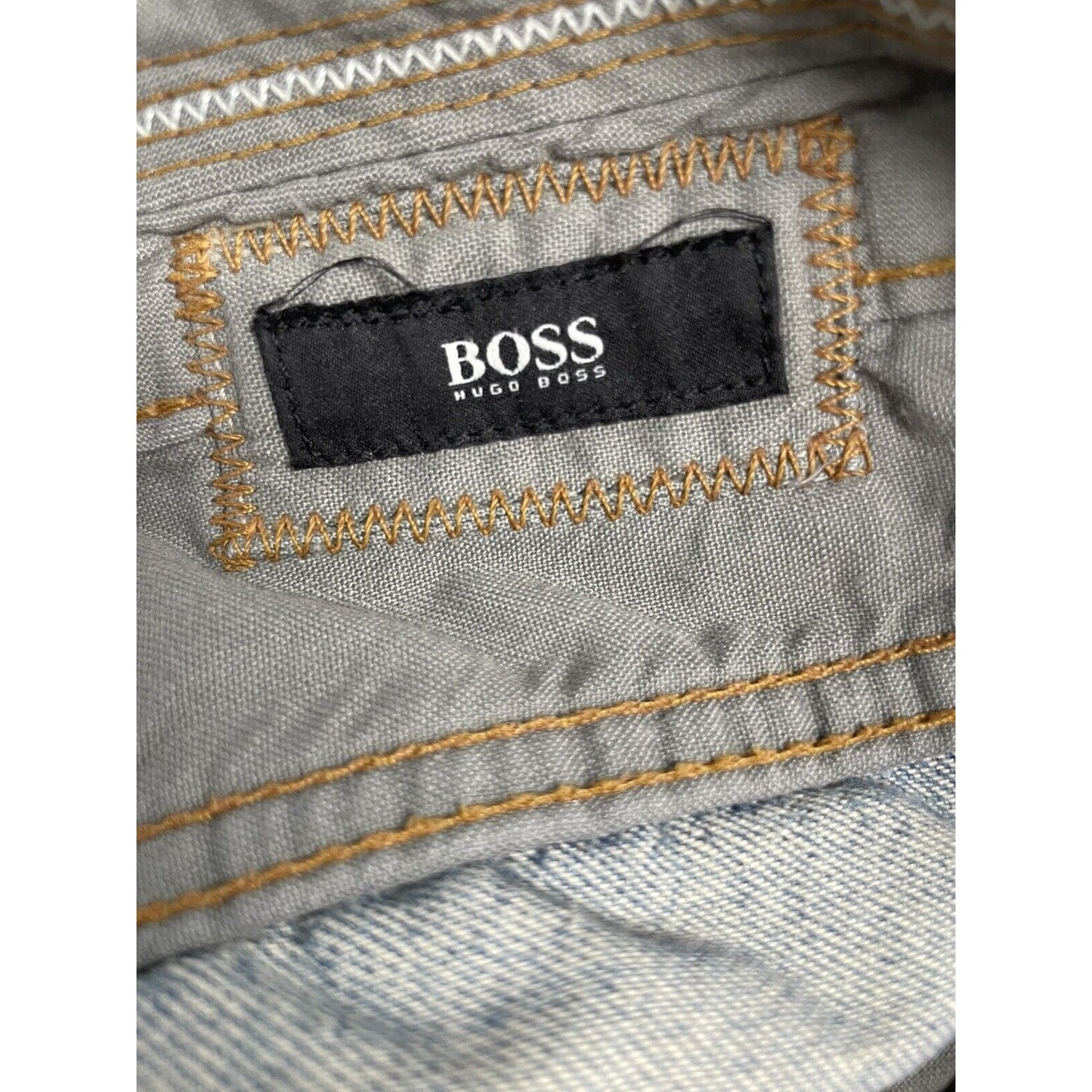 Boss Hugo Boss Selvedge Organic Denim Distressed Button Fly Baggy Jeans 38x34