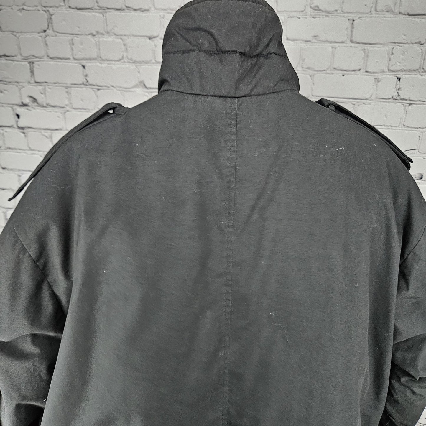 VTG J.J. Cochran Black Duck Down Feather Pocket Long Coat Parka Large 42-44