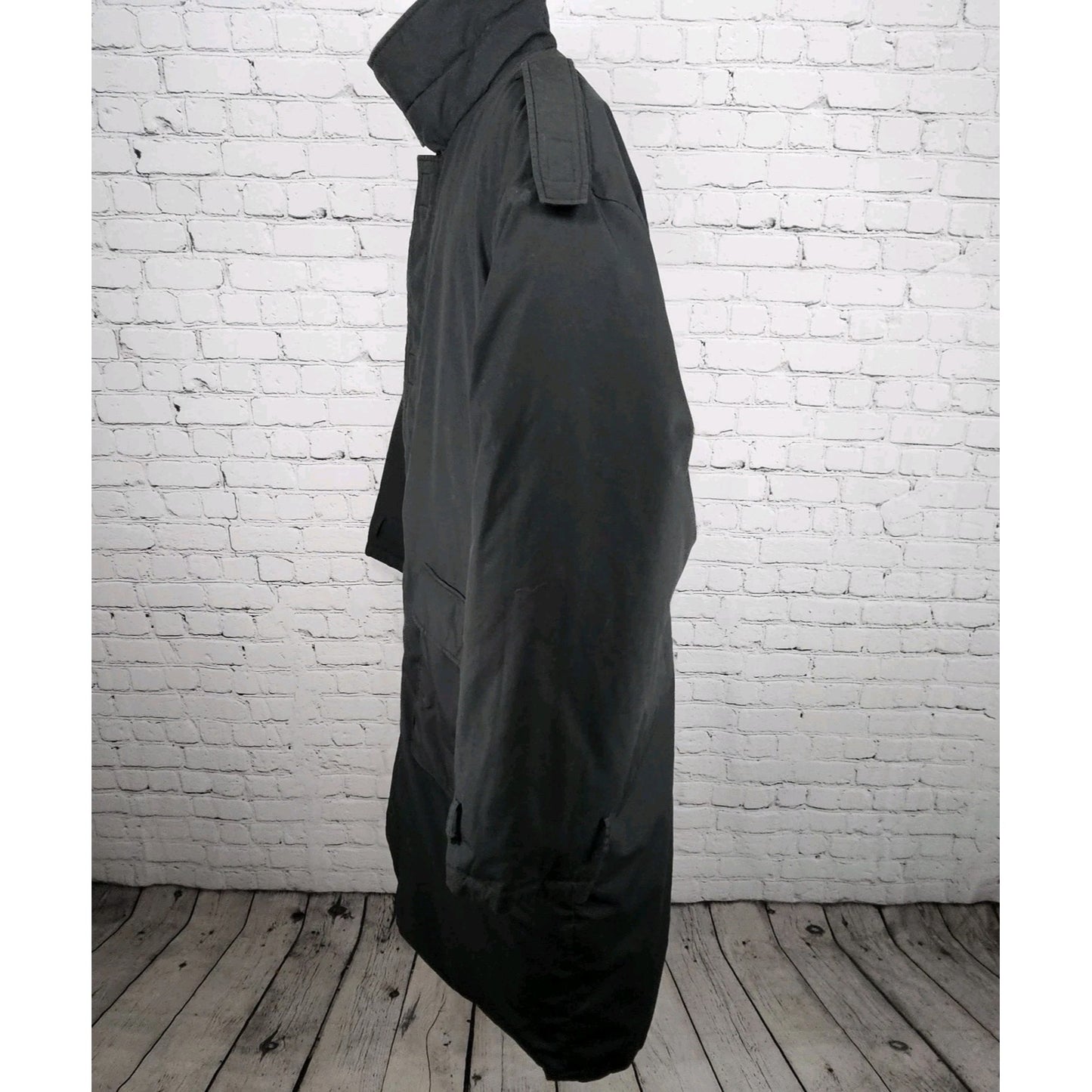 VTG J.J. Cochran Black Duck Down Feather Pocket Long Coat Parka Large 42-44