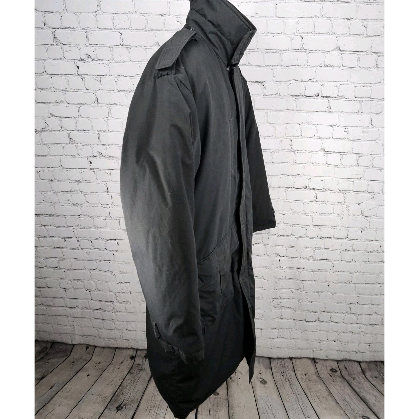 VTG J.J. Cochran Black Duck Down Feather Pocket Long Coat Parka Large 42-44
