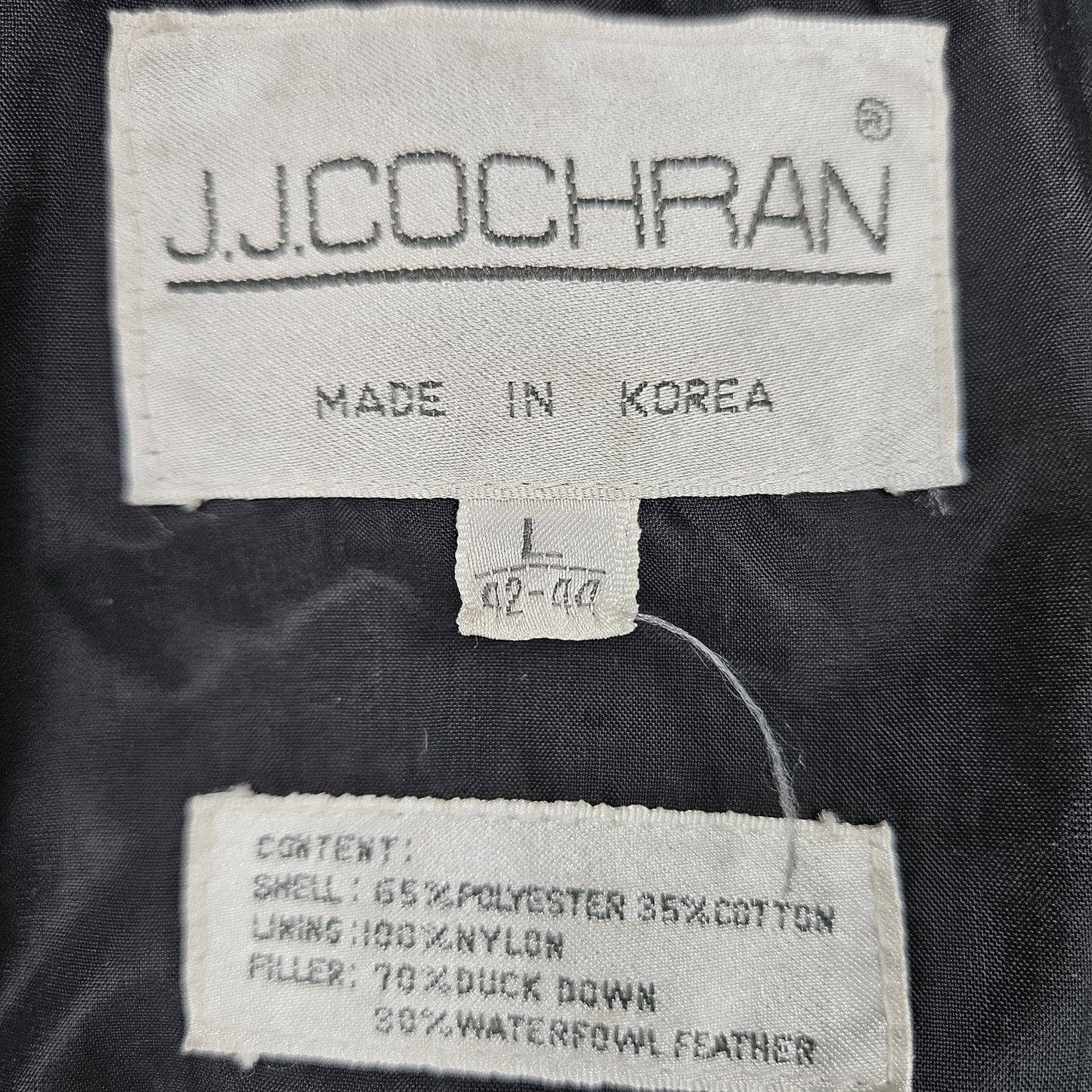 VTG J.J. Cochran Black Duck Down Feather Pocket Long Coat Parka Large 42-44