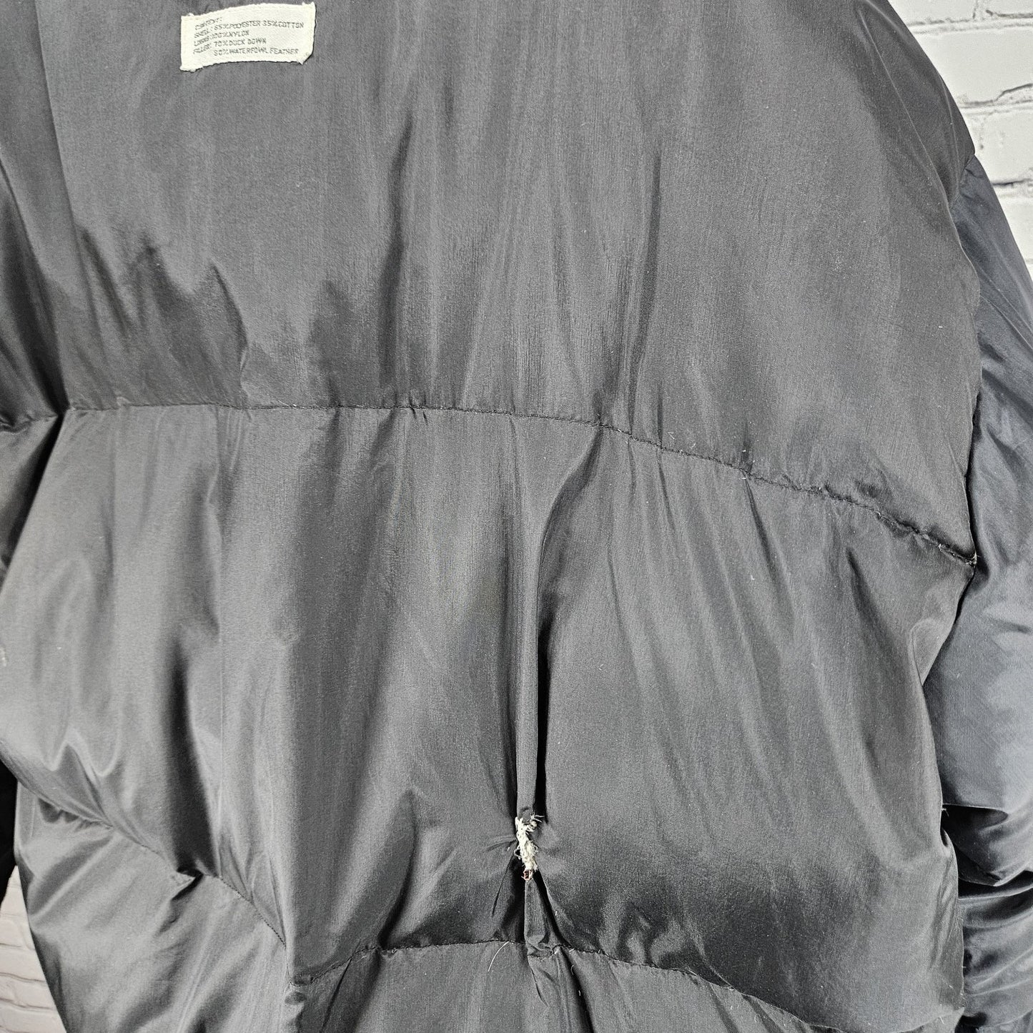 VTG J.J. Cochran Black Duck Down Feather Pocket Long Coat Parka Large 42-44