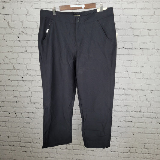 NWT Royal Robbins Black Paseo Stretch Nylon Traveler UPF Pants Slim 16 (36x28)