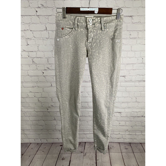 Hudson Gray Animal Print Kylie Crop Skinny Leg With Cuff Jeans (26 x 26.5)
