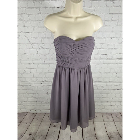 Donna Morgan Womens Purple Strapless Back Zip Fit And Flare Party Dress 0