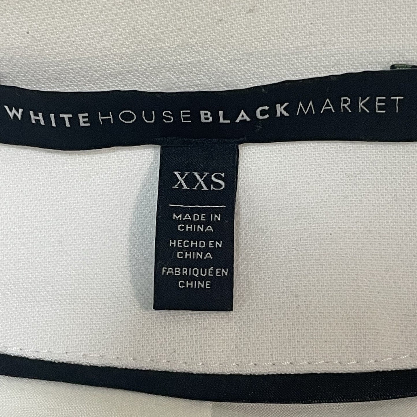White House Black Market White Embroidered Accents Zipped Lined Long Jacket XXS