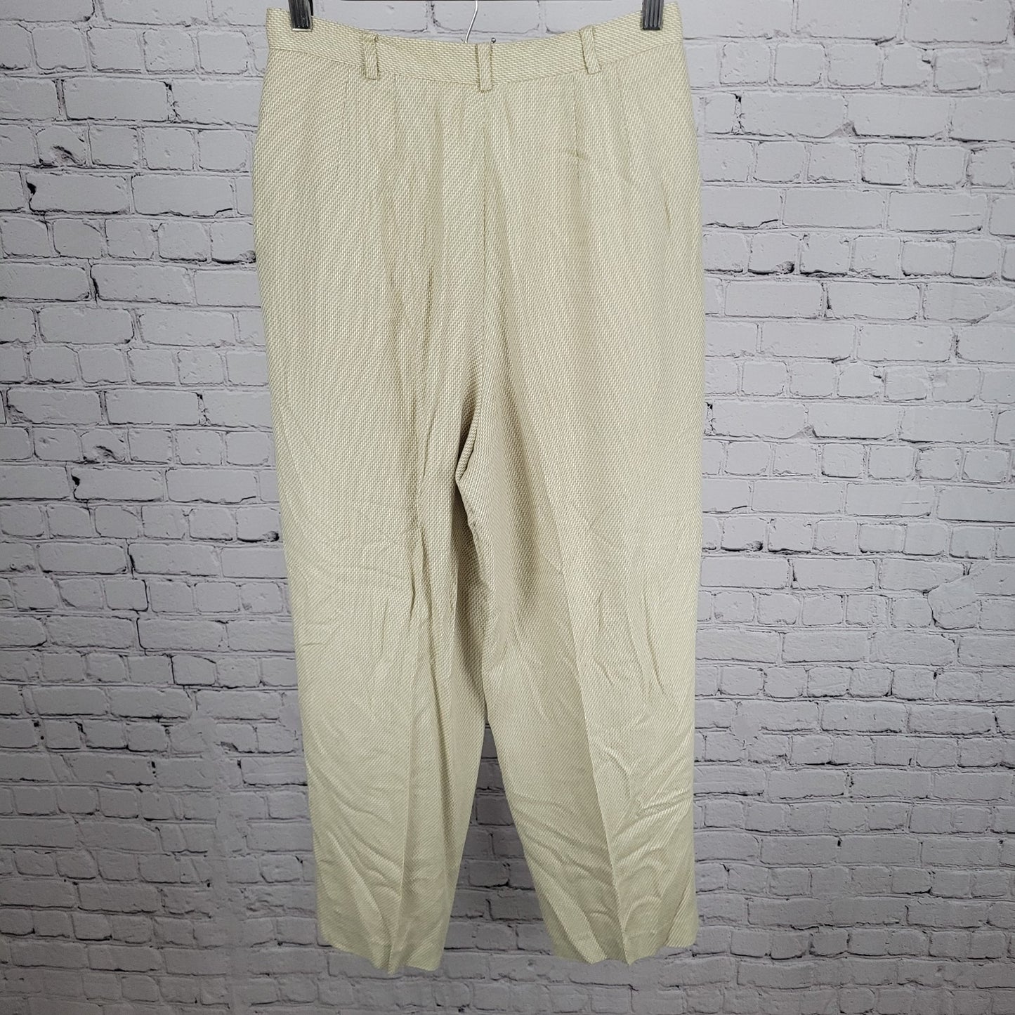 VTG Liz Claiborne Beige Pleated High Rise Dress Pants USA Made Size 10P (27x27)