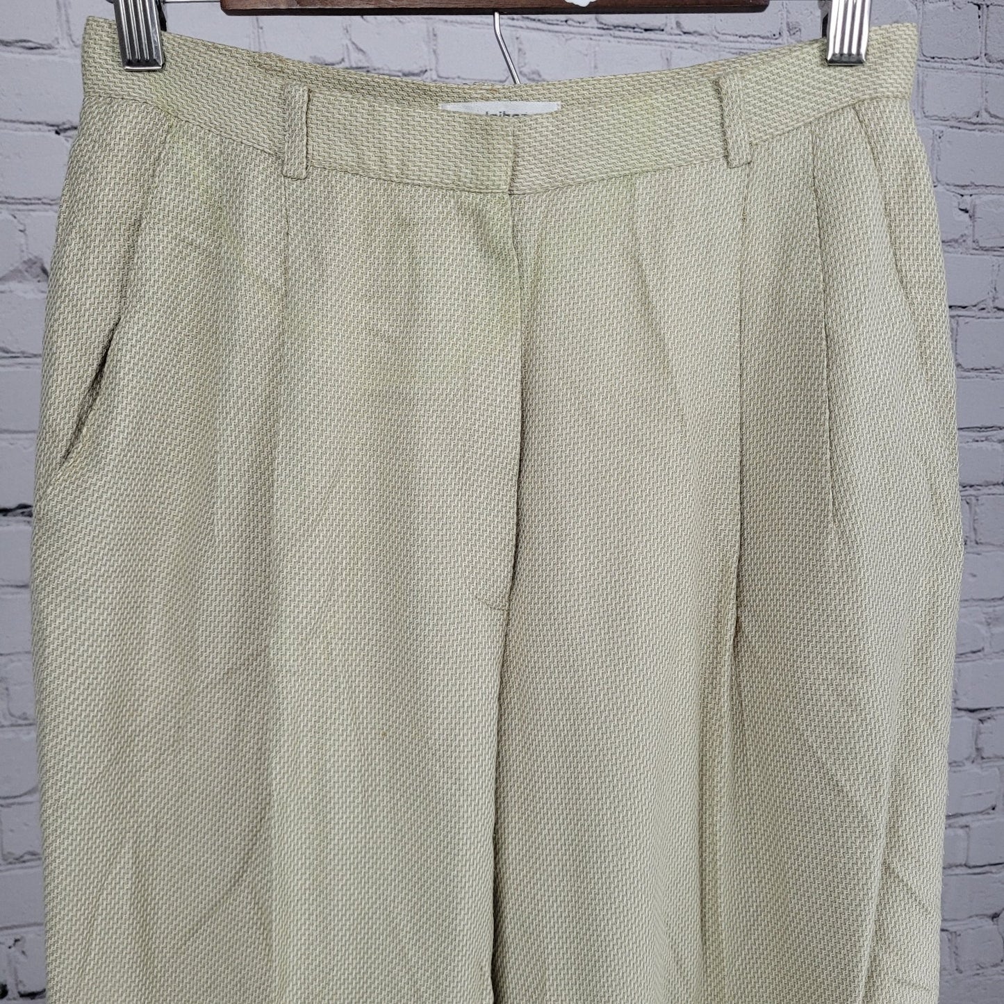 VTG Liz Claiborne Beige Pleated High Rise Dress Pants USA Made Size 10P (27x27)