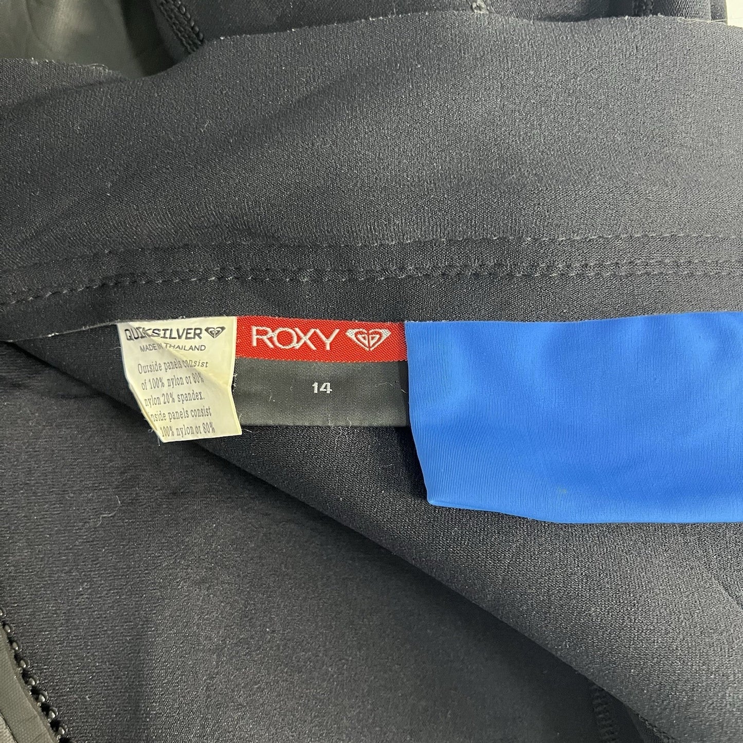 Roxy Quicksilver Black Short Sleeve Wetsuit Top Zipped Back Beach Womens Size 14