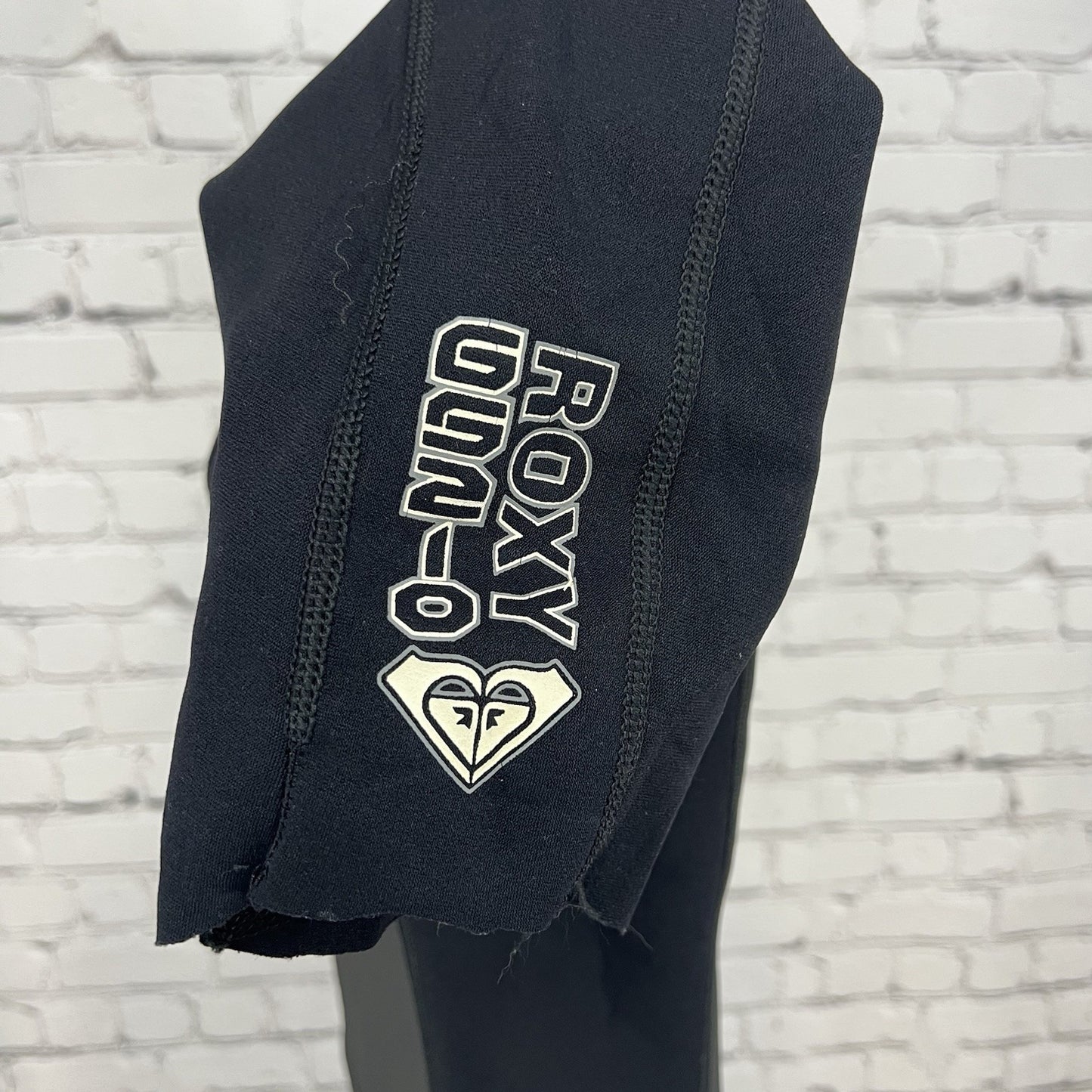 Roxy Quicksilver Black Short Sleeve Wetsuit Top Zipped Back Beach Womens Size 14