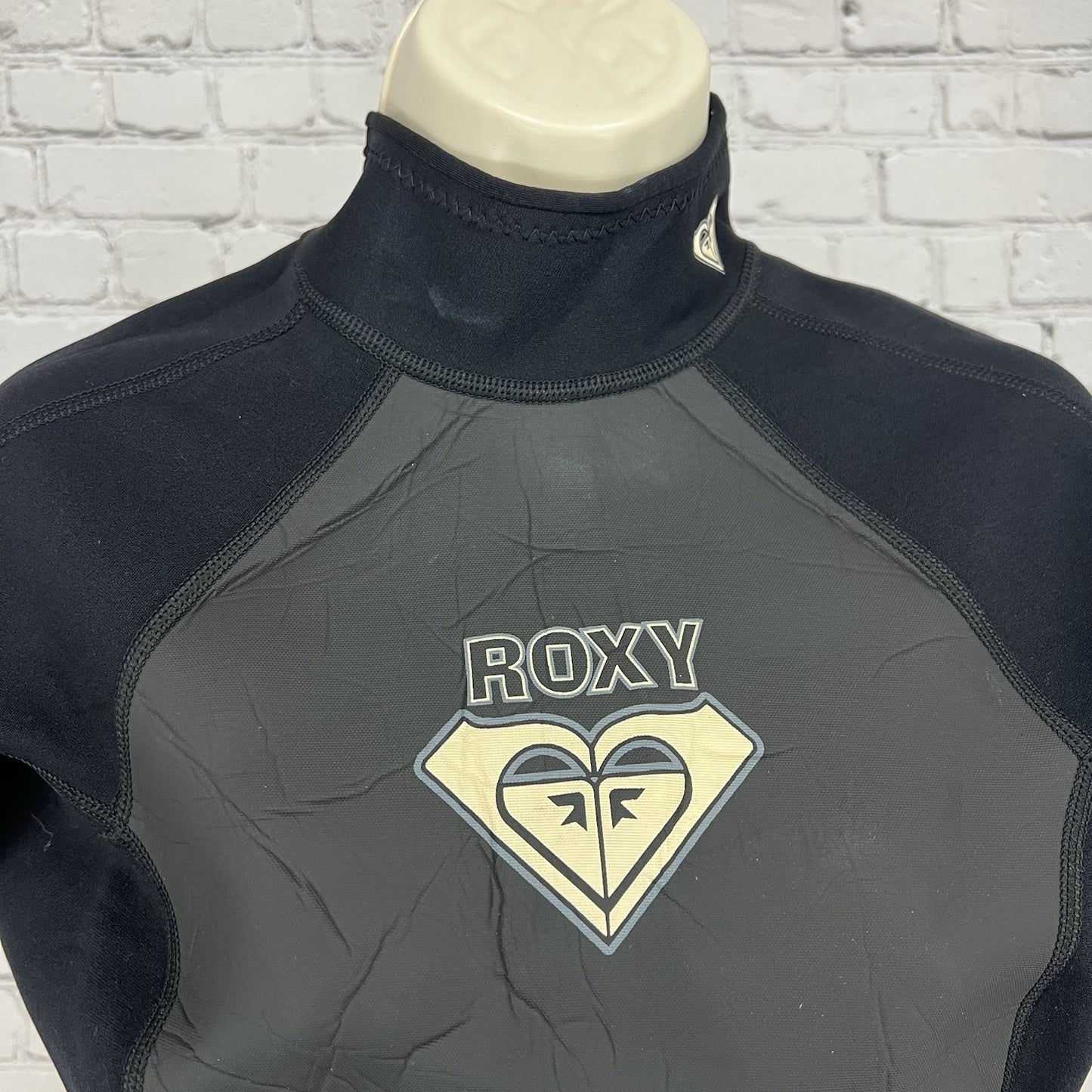 Roxy Quicksilver Black Short Sleeve Wetsuit Top Zipped Back Beach Womens Size 14