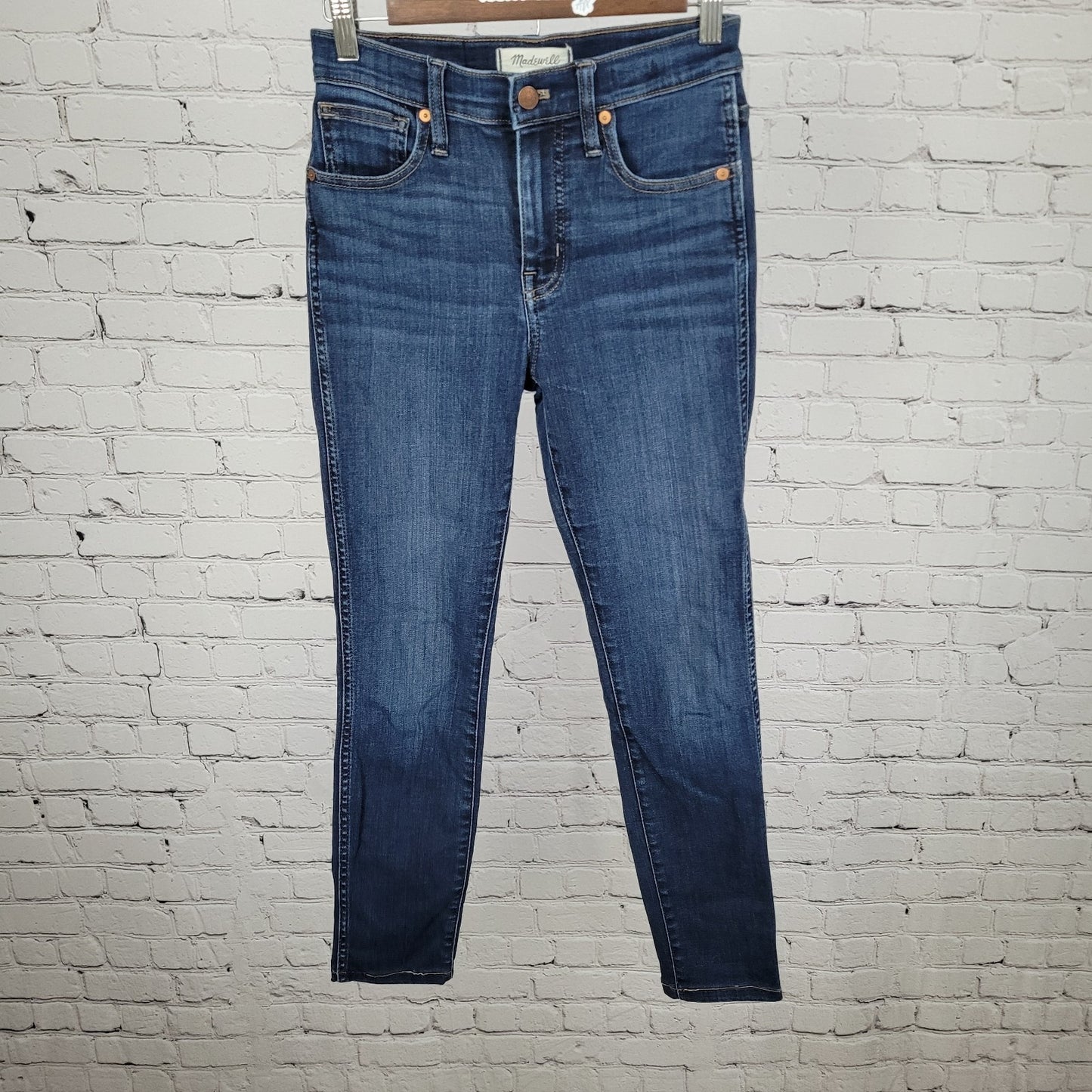 Madewell Blue Denim 10” High Rise Skinny Stretch Dark Wash Jeans Size 25 (25x26)