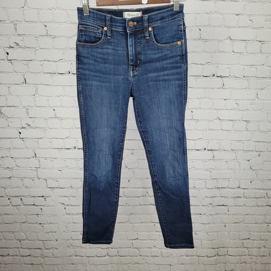 Madewell Blue Denim 10” High Rise Skinny Stretch Dark Wash Jeans Size 25 (25x26)