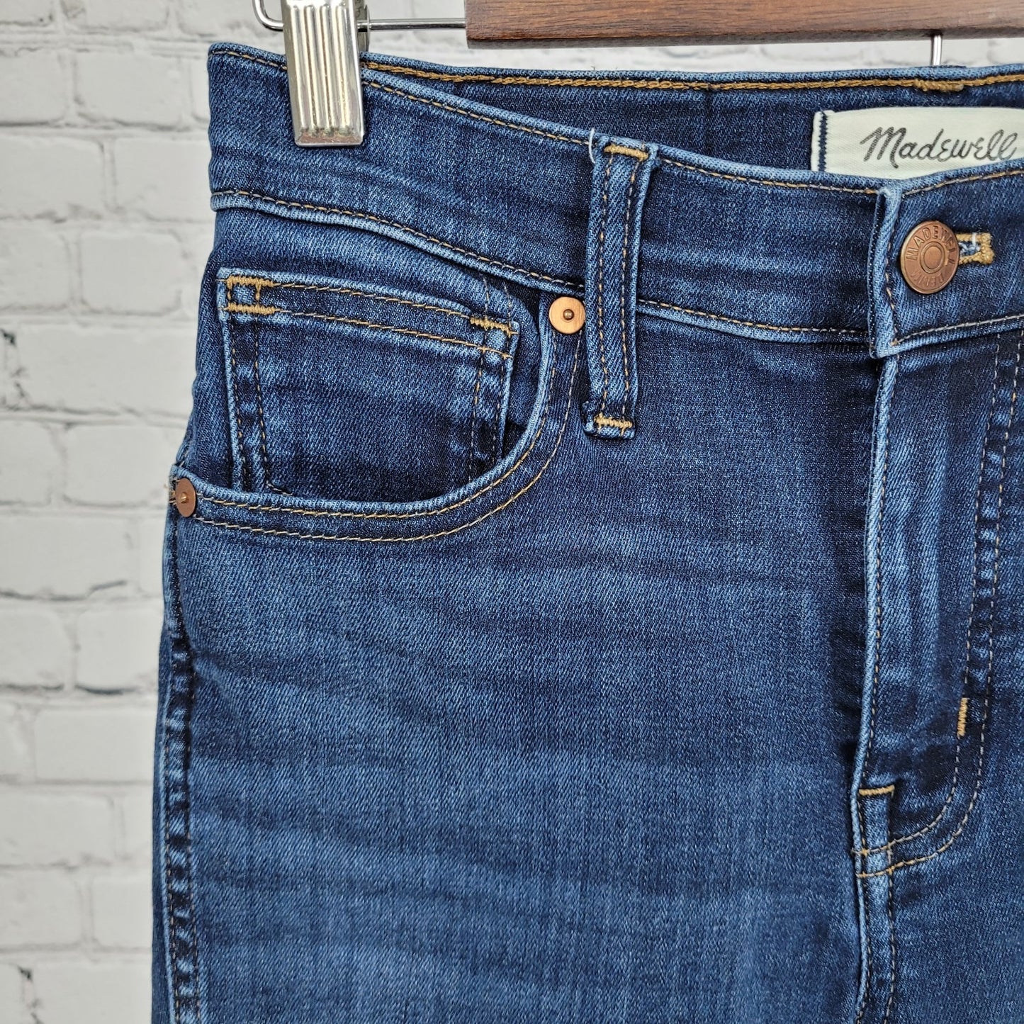 Madewell Blue Denim 10” High Rise Skinny Stretch Dark Wash Jeans Size 25 (25x26)