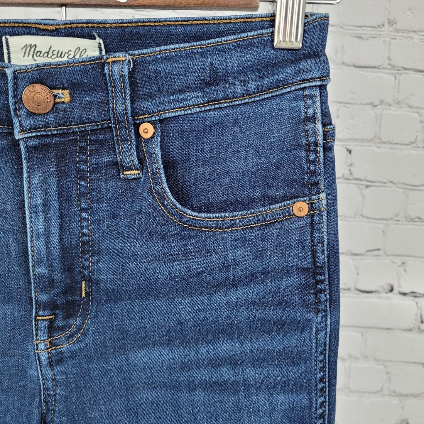 Madewell Blue Denim 10” High Rise Skinny Stretch Dark Wash Jeans Size 25 (25x26)