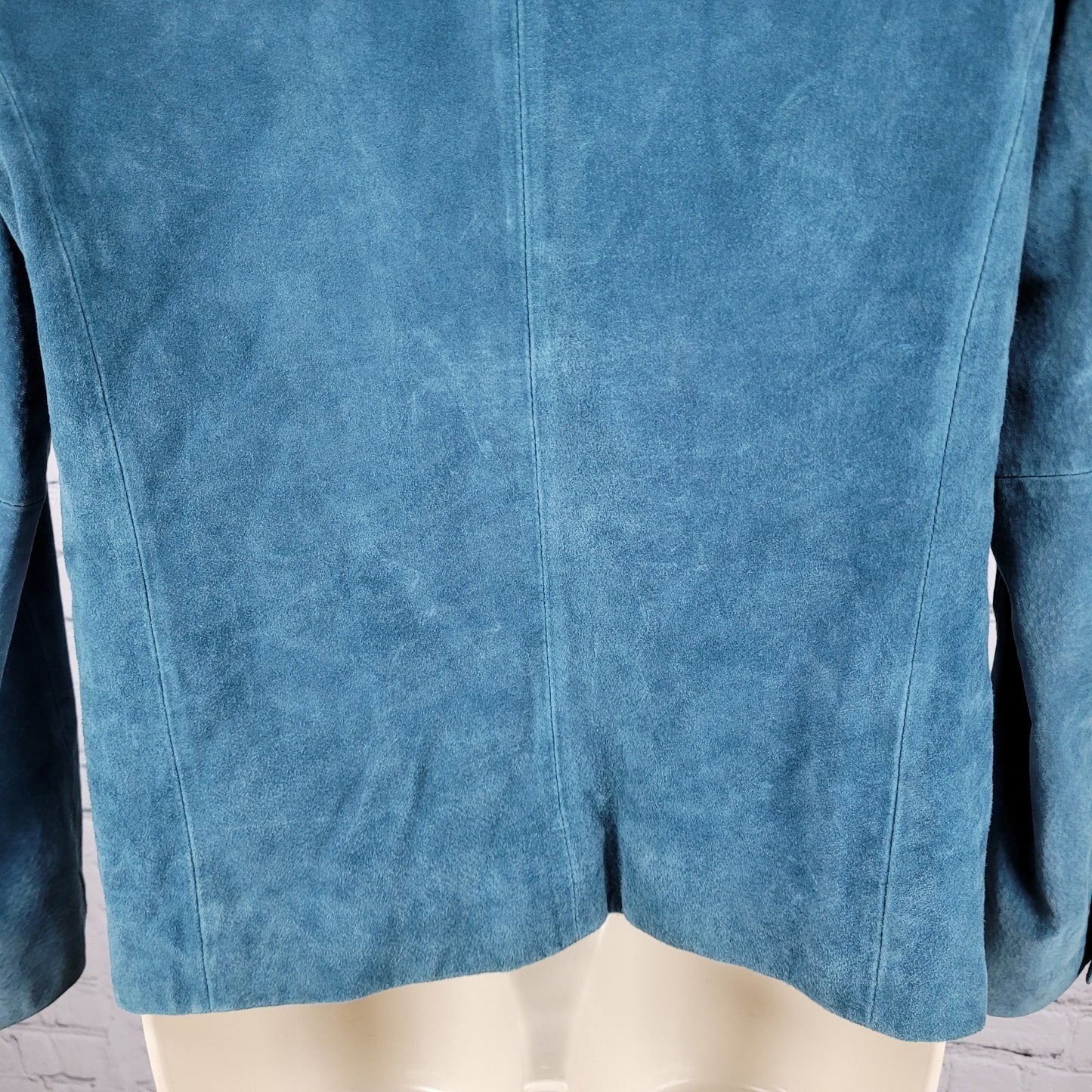 Charter Club Blue Genuine Suede Leather Buttoned Lined Jacket Size Medium M