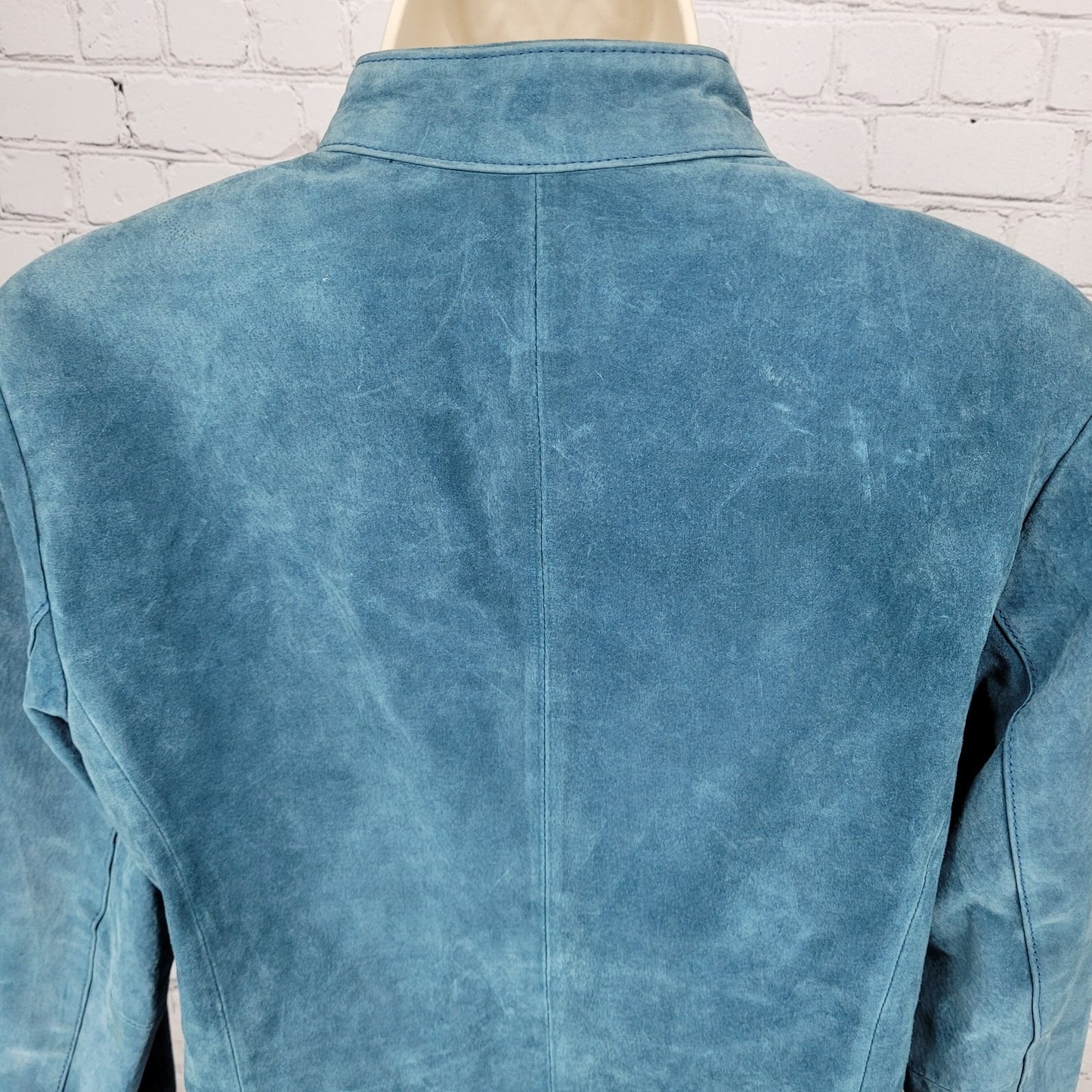 Charter Club Blue Genuine Suede Leather Buttoned Lined Jacket Size Medium M