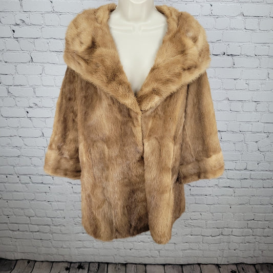 VTG Berkeley Furs The House Of Mink Burwood Brown Lined Overcoat Size Large L