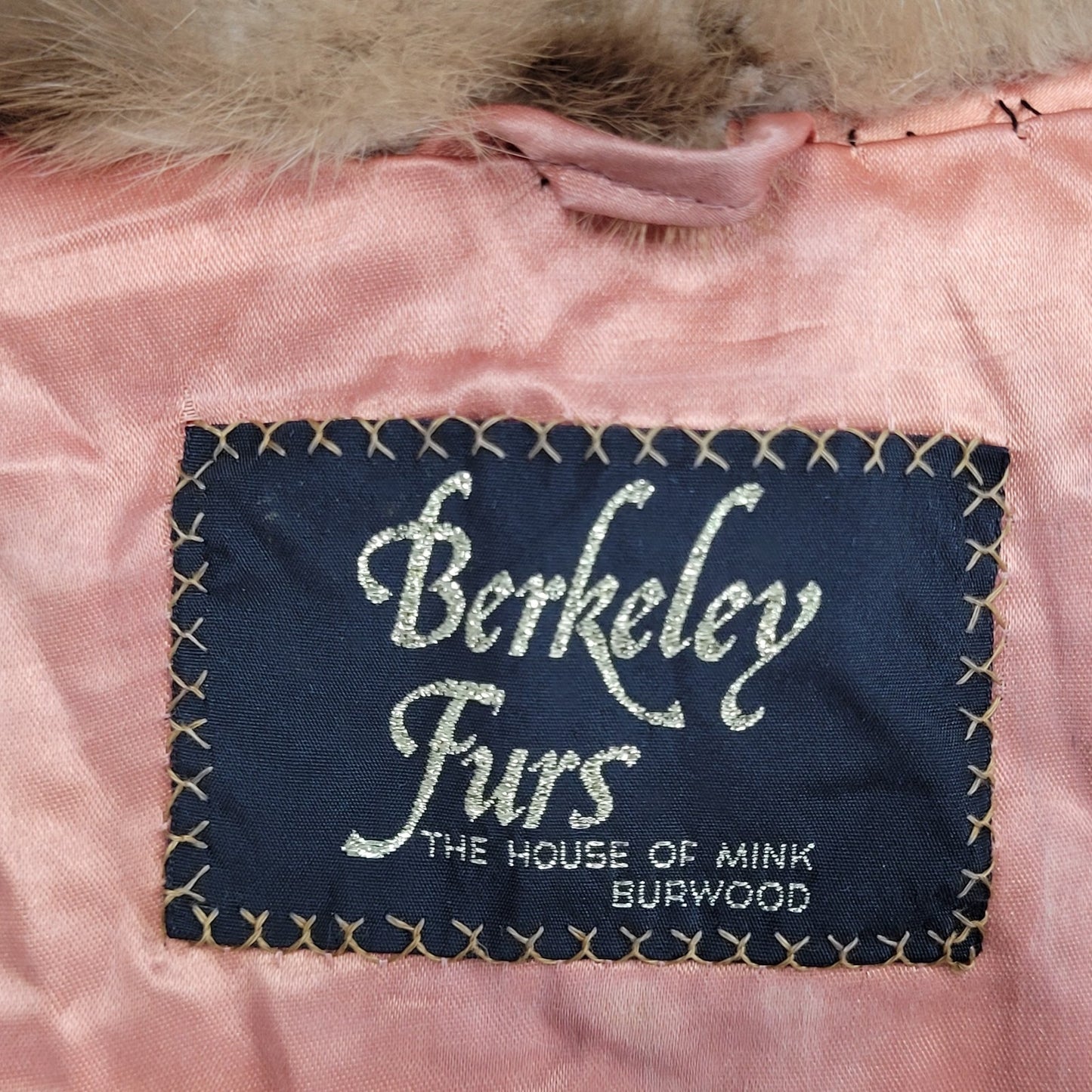 VTG Berkeley Furs The House Of Mink Burwood Brown Lined Overcoat Size Large L