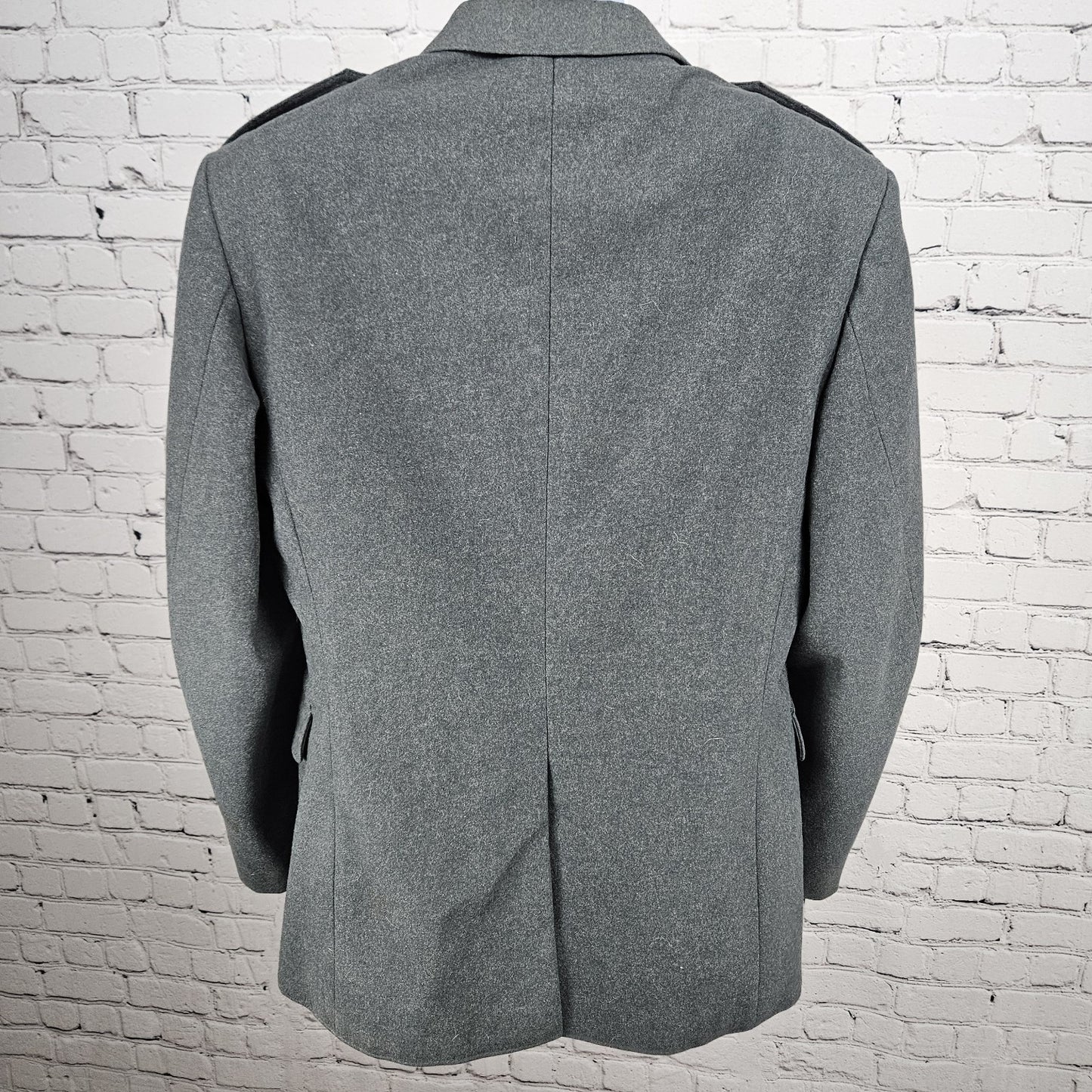 VTG Swiss Army Grey Military Issue Uniform Buttoned Lined Notch Jacket Coat M/L