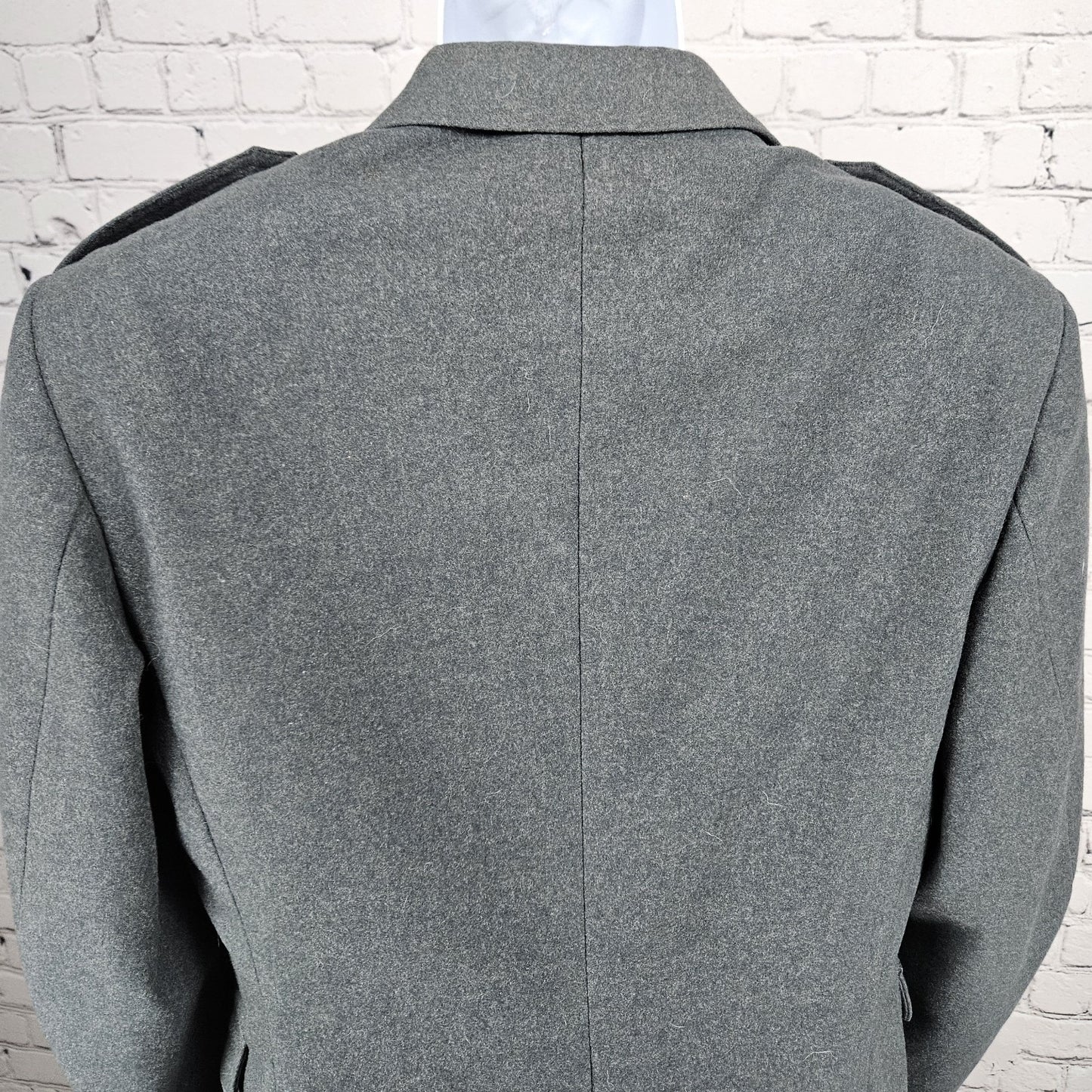 VTG Swiss Army Grey Military Issue Uniform Buttoned Lined Notch Jacket Coat M/L
