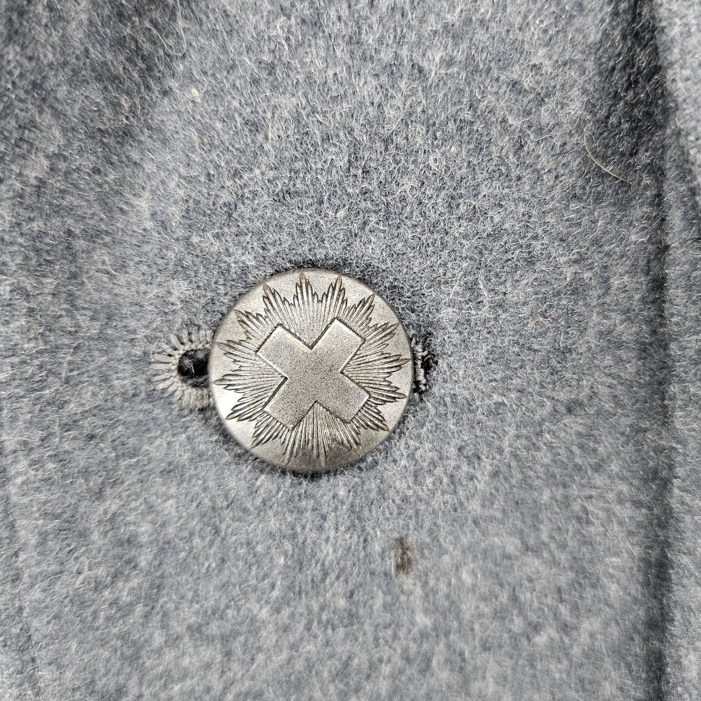 VTG Swiss Army Grey Military Issue Uniform Buttoned Lined Notch Jacket Coat M/L