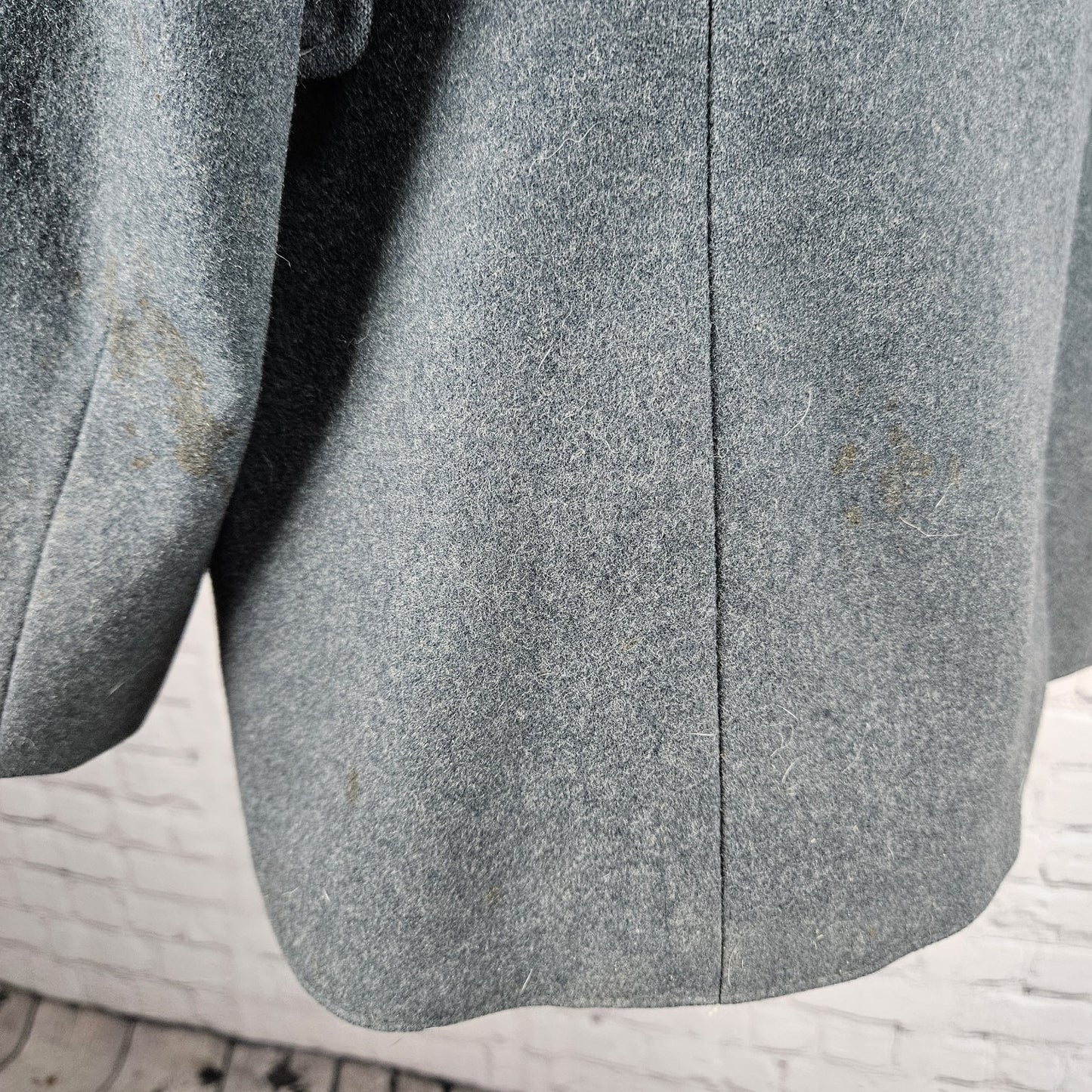 VTG Swiss Army Grey Military Issue Uniform Buttoned Lined Notch Jacket Coat M/L