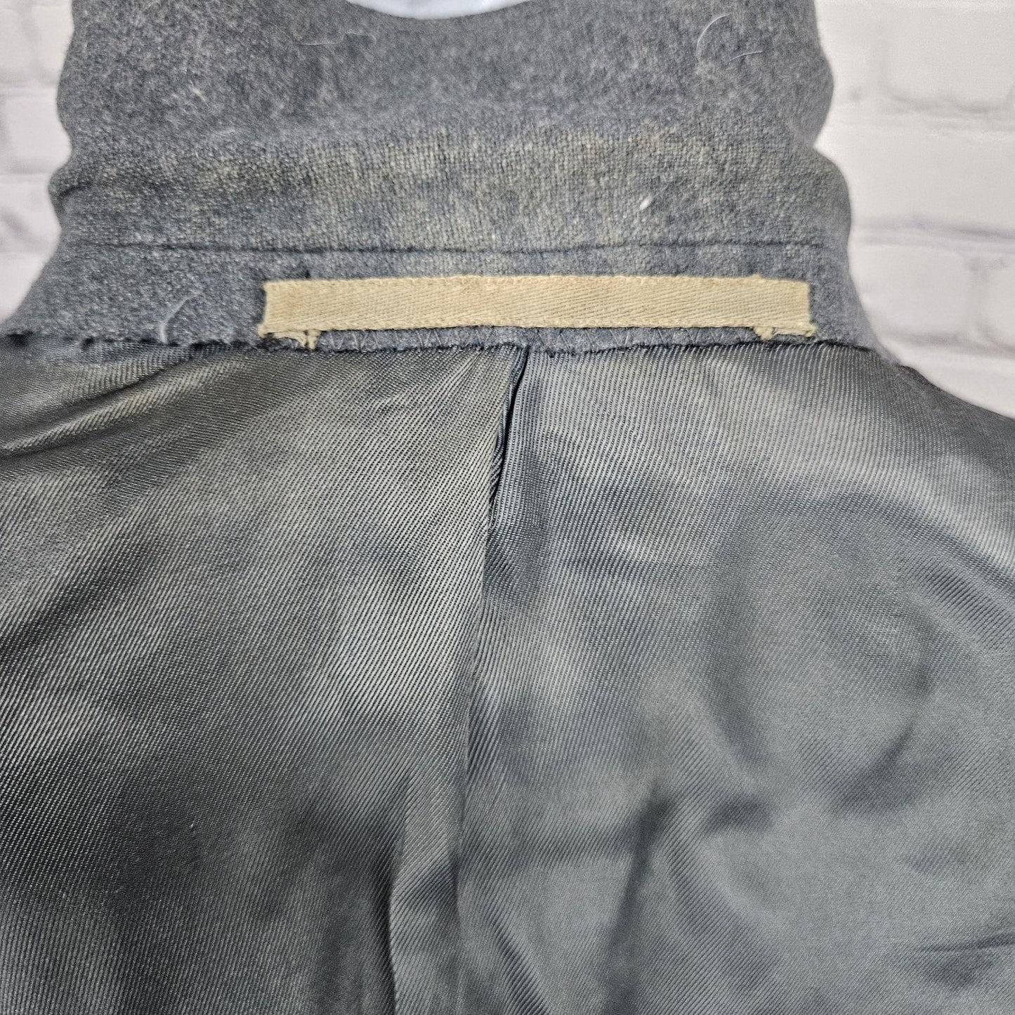 VTG Swiss Army Grey Military Issue Uniform Buttoned Lined Notch Jacket Coat M/L