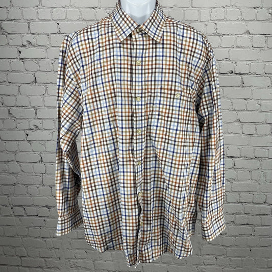 Orvis Multicolor Check Cotton Long Sleeve Button Up Lightweight Shirt Size XL