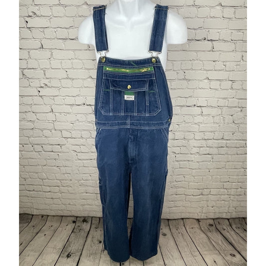 Liberty Blue Denim 100% Cotton Cargo Pockets Workwear Overalls Size 36x28