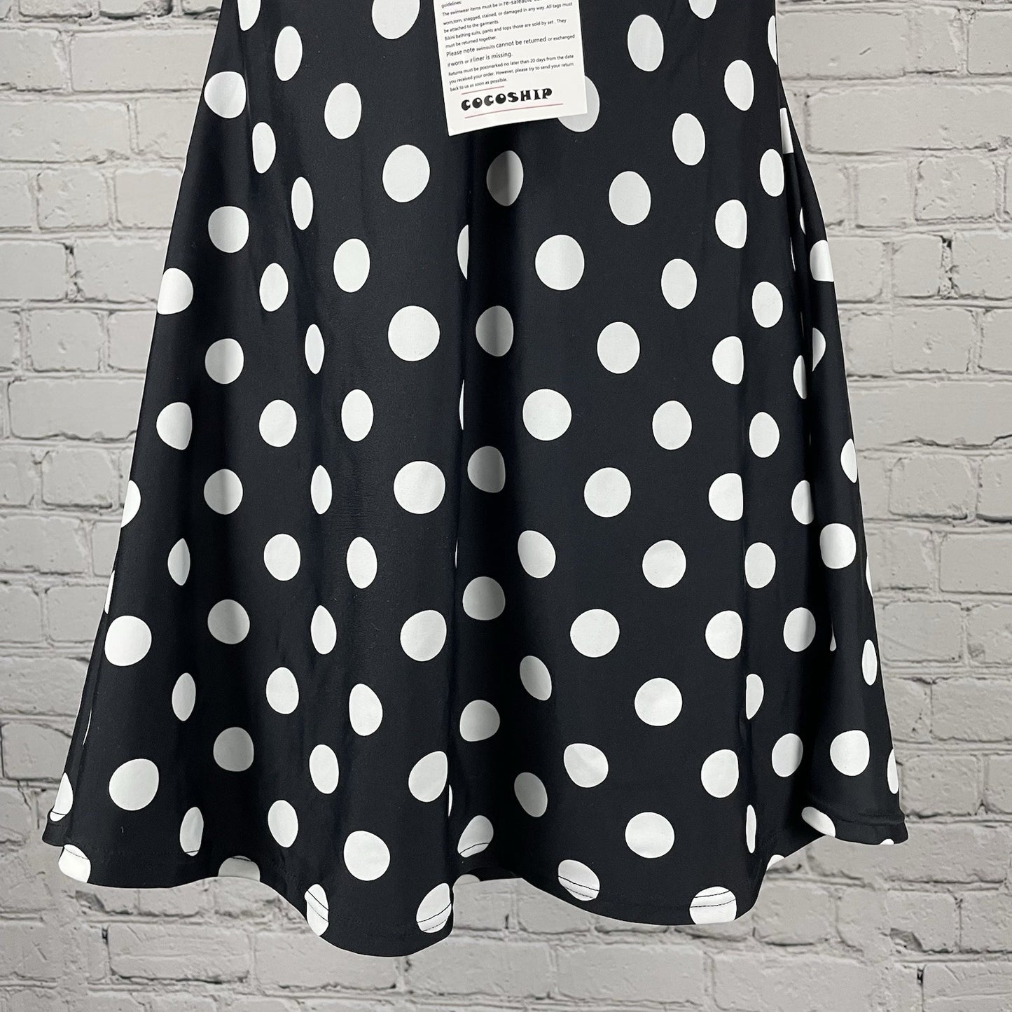 NWT Cocoship Black & White Retro Padded Halter One Piece Lined Swimsuit Size 10